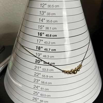 Vintage Gold Tone Bead Bar Link Chain Necklace Minimalist Dainty Sphere Accent - Thumbnail 7