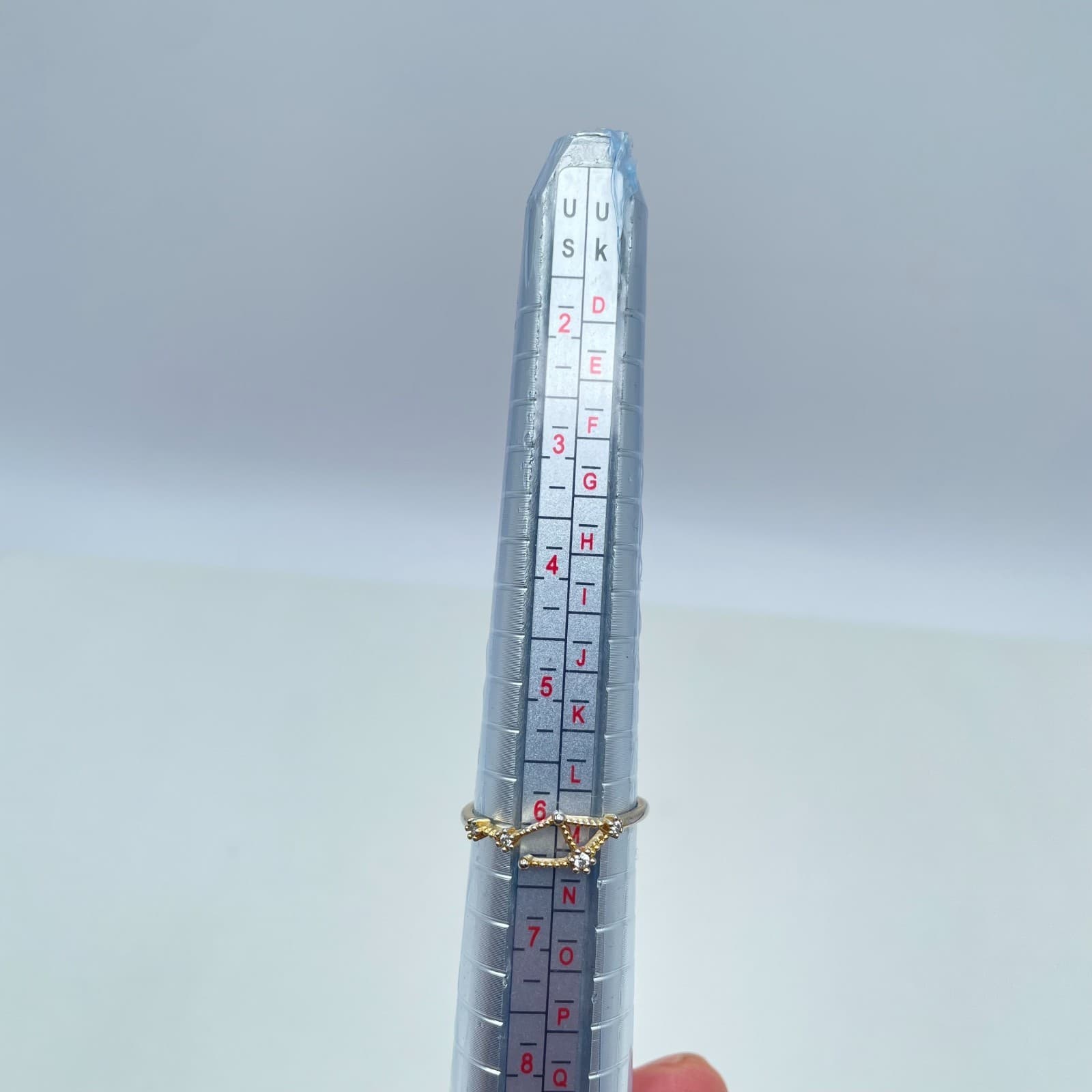 Fashion Two-Tone Pisces Zodiac Sign Rhinestone Embellished Constellation Ring - Thumbnail 2