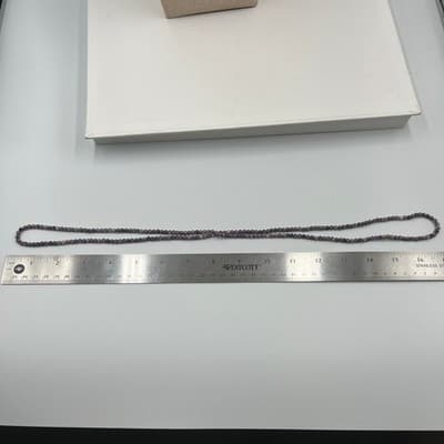 Vintage Purple Marbled Stone Bead Necklace Long Strand Round Layering Bohemian - Thumbnail 5