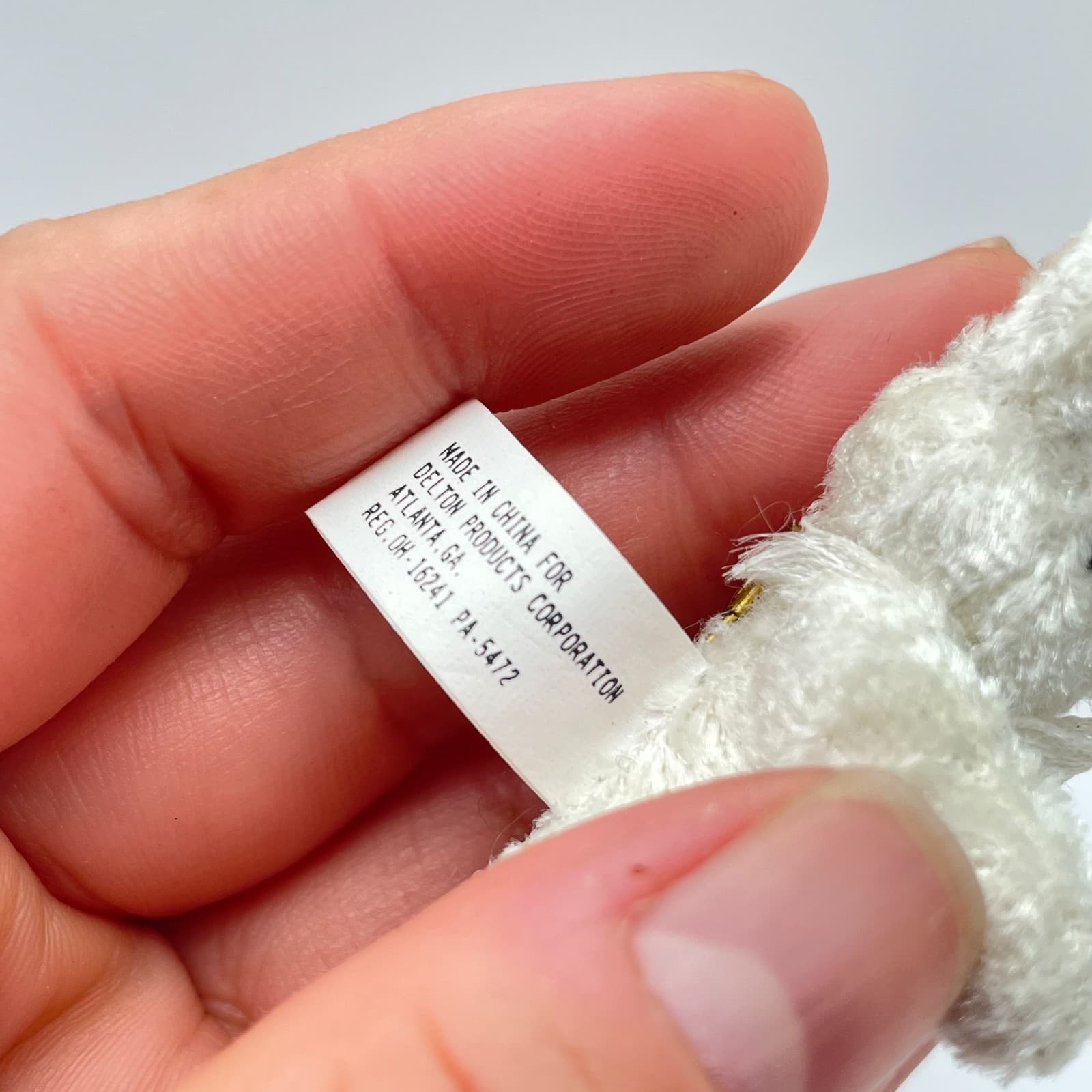 Vintage 90s Black Eye Bead Plush White Bunny Rabbit Brooch Pin Miniature Jewelry - Thumbnail 4