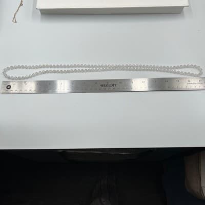 VTG Clear Faceted Beaded Double Strand Necklace Transparent Glass Crystal Look - Thumbnail 8