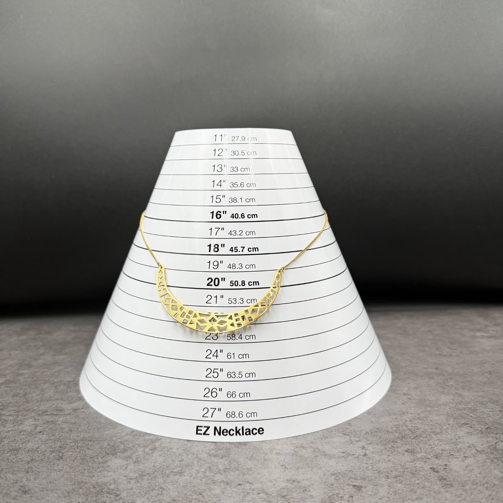 Vintage Gold-Tone Cutout Crescent Necklace Boho Geometric Pendant - Thumbnail 13