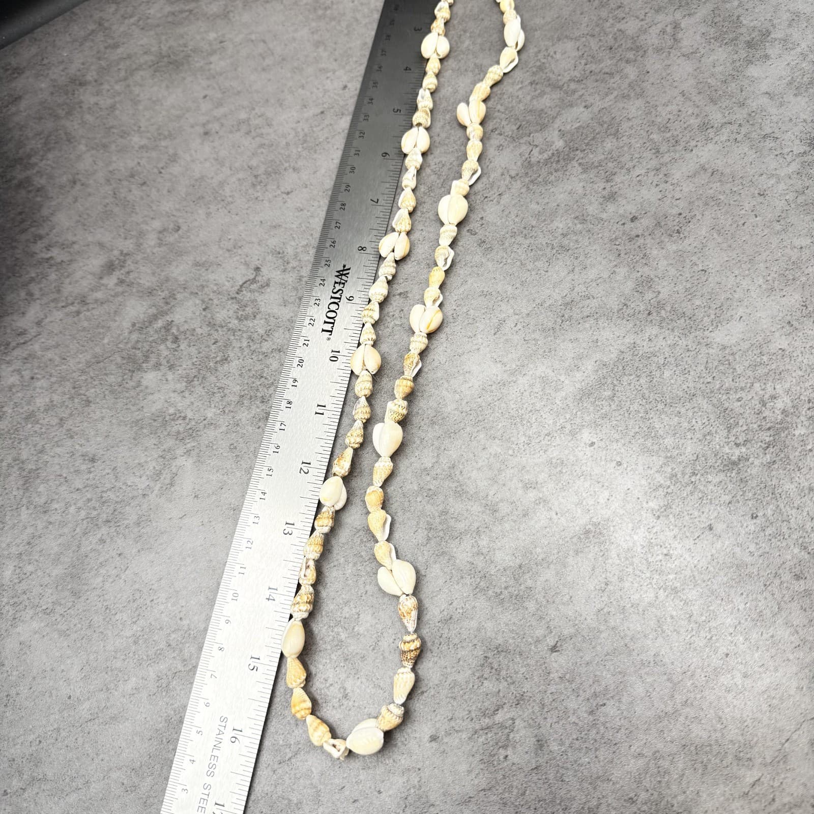 Vintage Cream Natural Shell Mixed Bead Necklace Beach Boho Surfer Style - Thumbnail 11