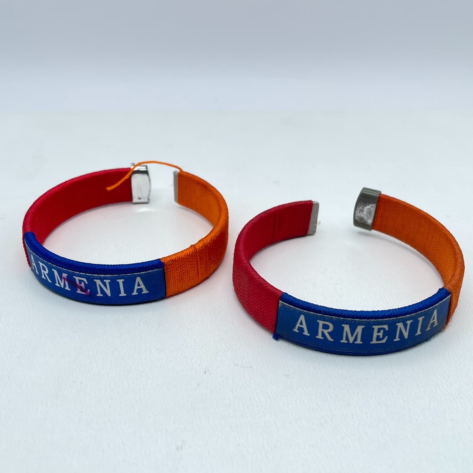 Lot Of 2 Armenia-Themed Patriotic Red Blue Orange Thread C-Souvenir Bracelets - Thumbnail 3