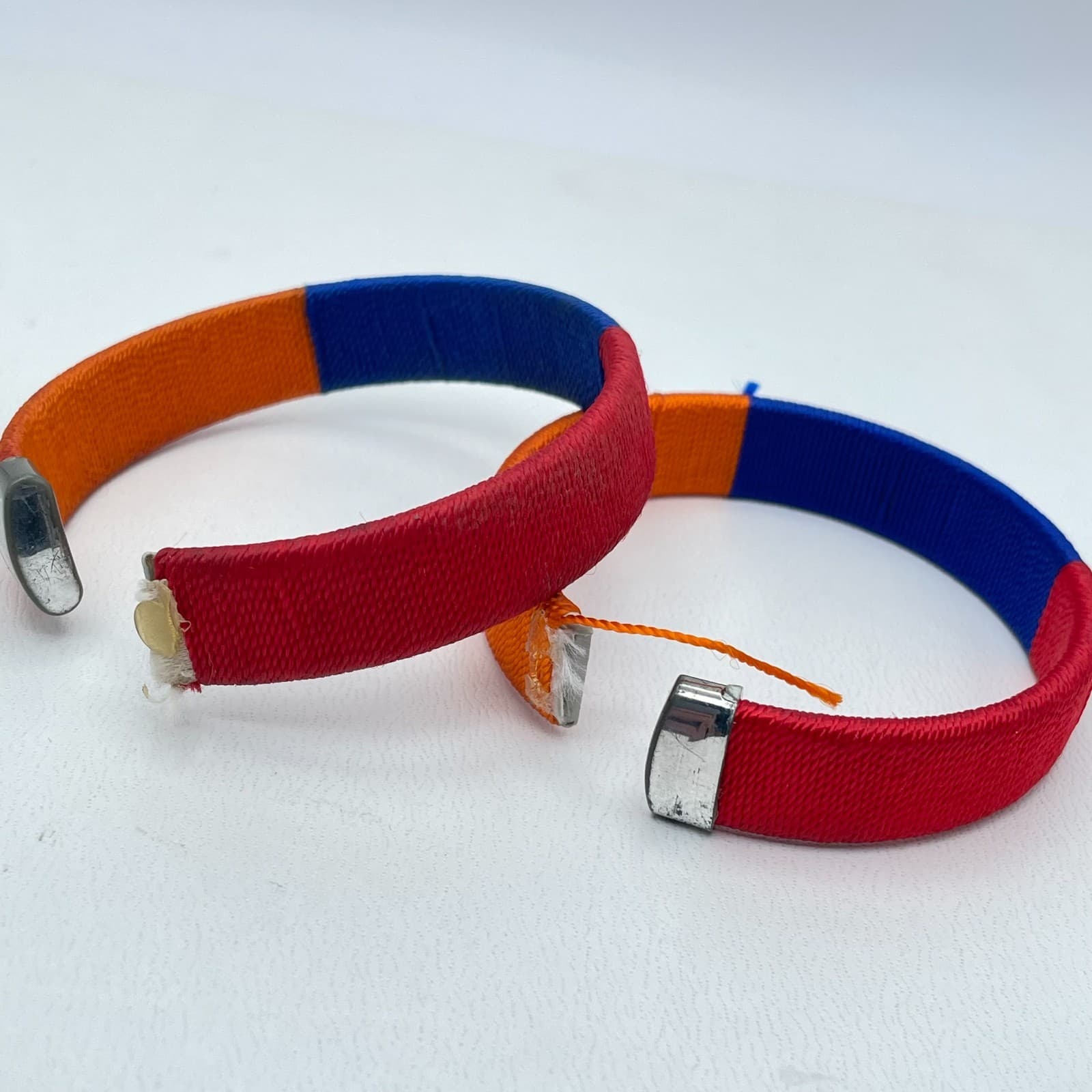 Lot Of 2 Armenia-Themed Patriotic Red Blue Orange Thread C-Souvenir Bracelets - Thumbnail 6