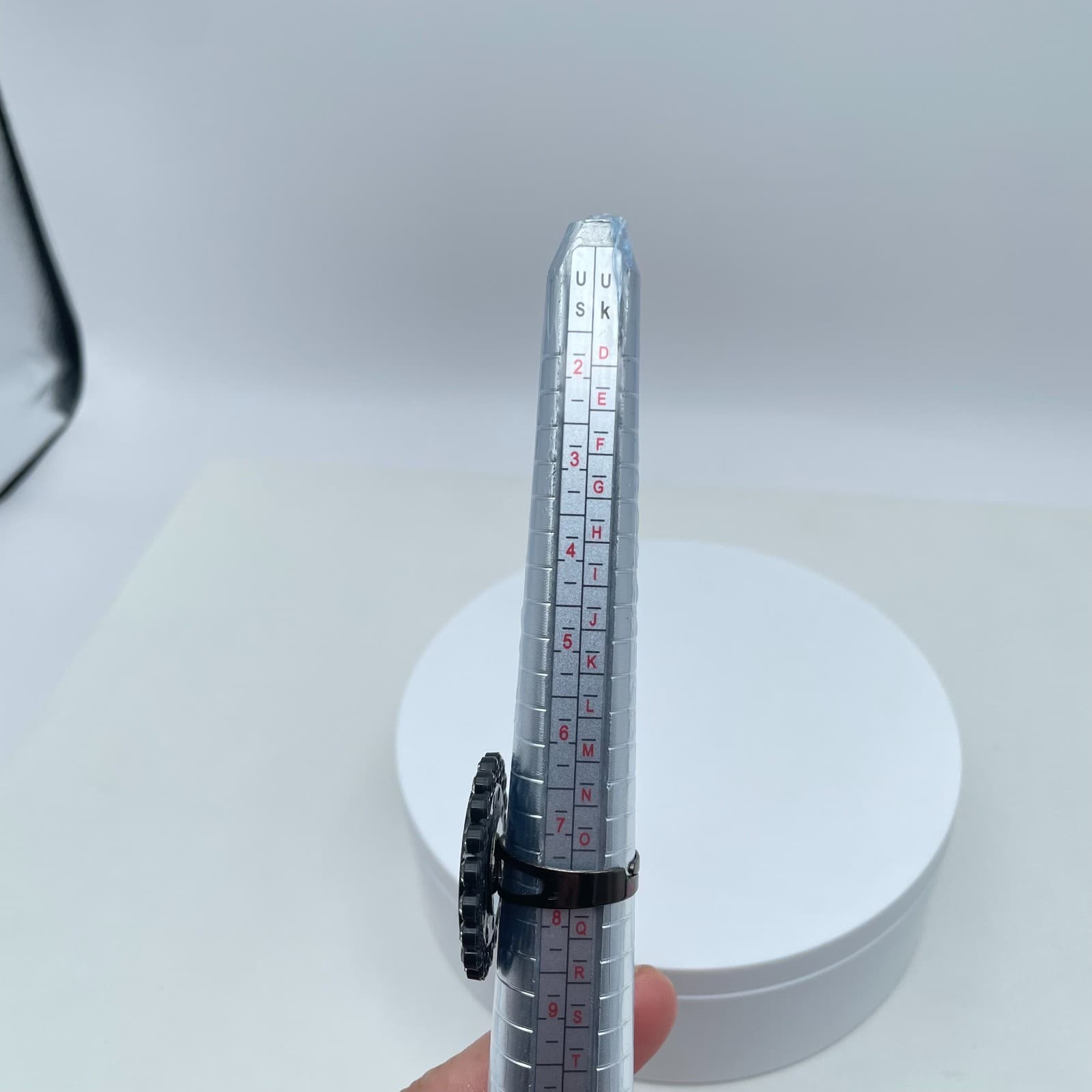 Vintage Black Pop Art Faceted Glass Edge Hardware Victorian kitsch Halo Ring - Thumbnail 2