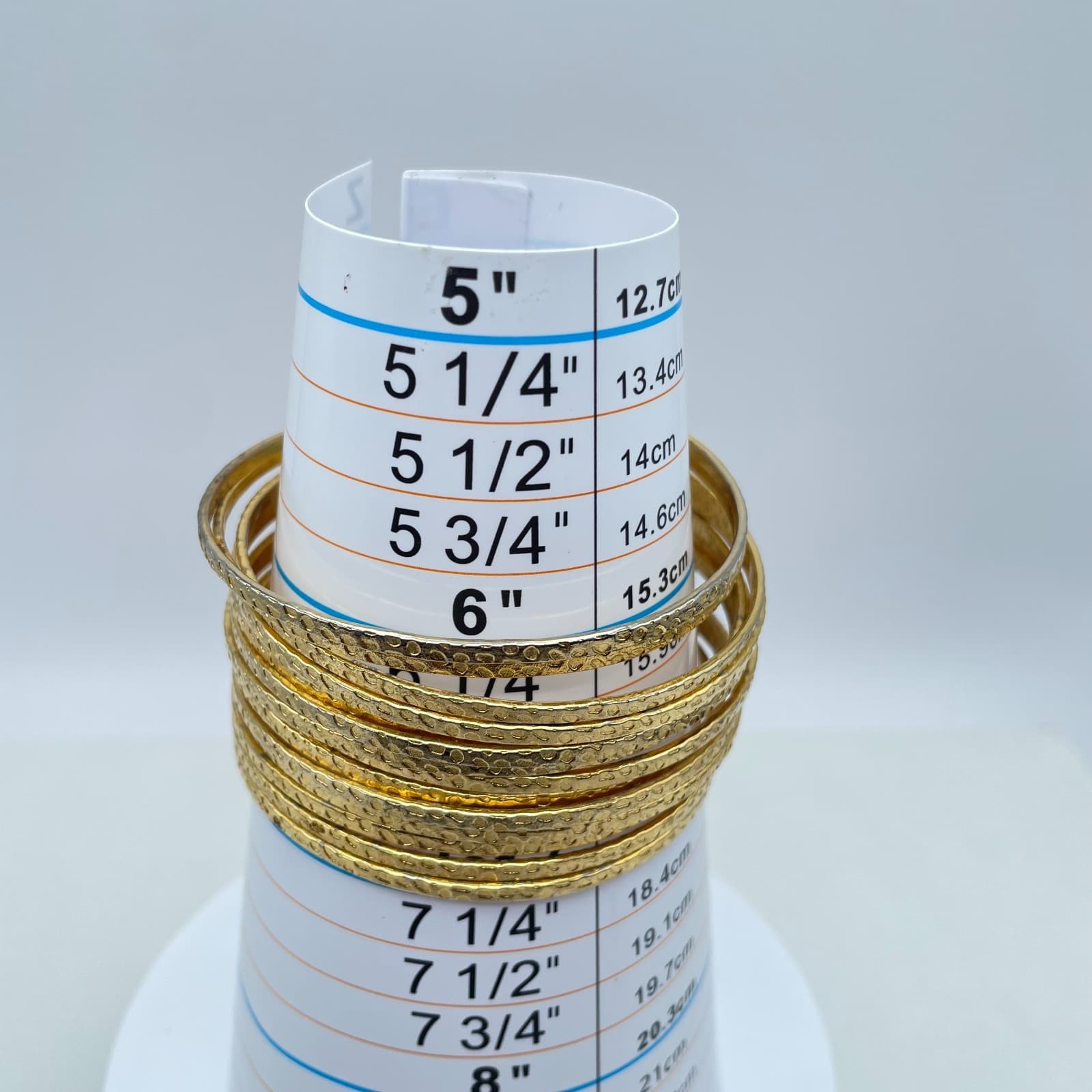 Gladiator-Style Gold Tone Wide Multi-Band Stacked Hammered Open Cuff Bracelet - Thumbnail 3