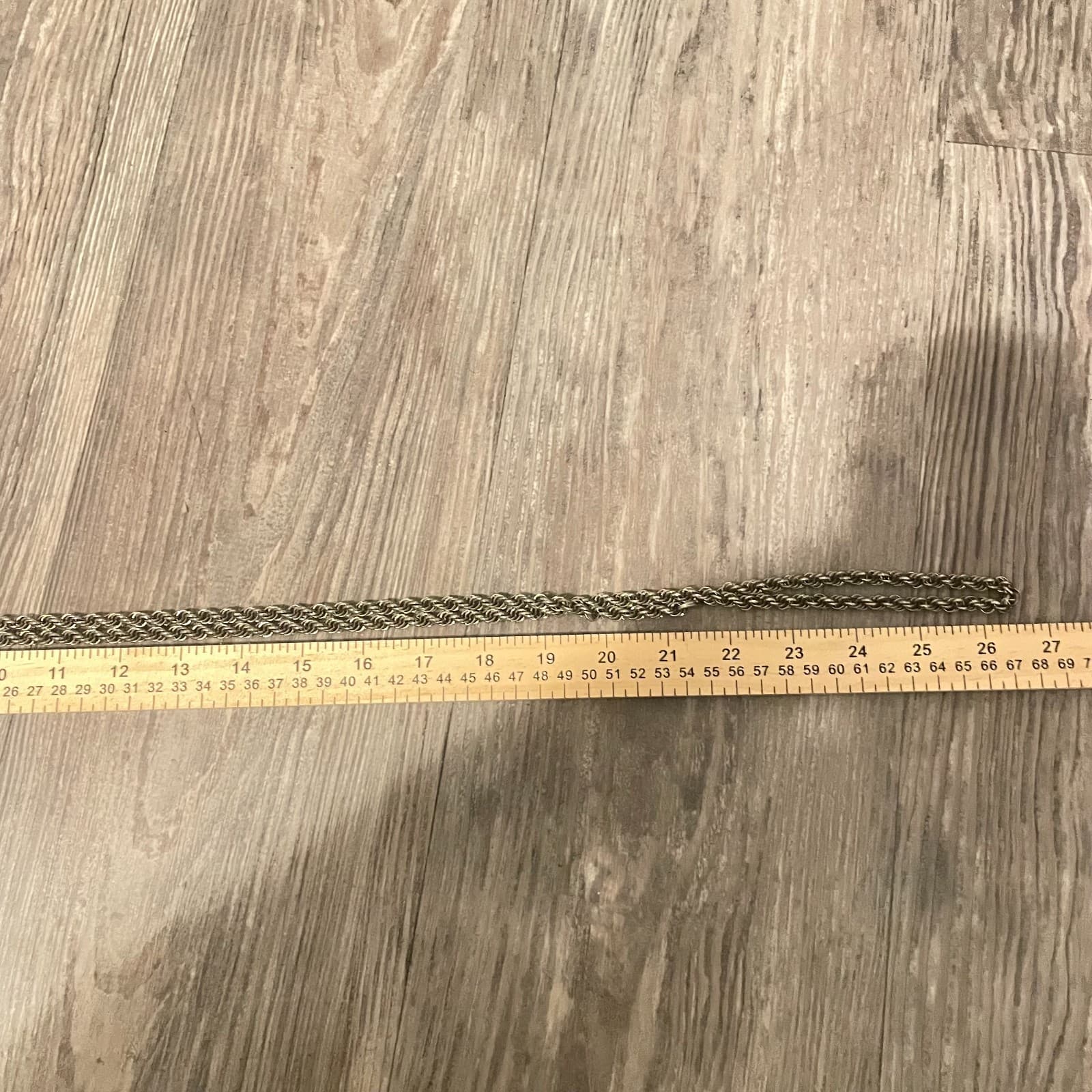 Vintage 80 Silver-Tone Classic Double Strand Twisted Rope Chain Lobster Necklace - Thumbnail 3