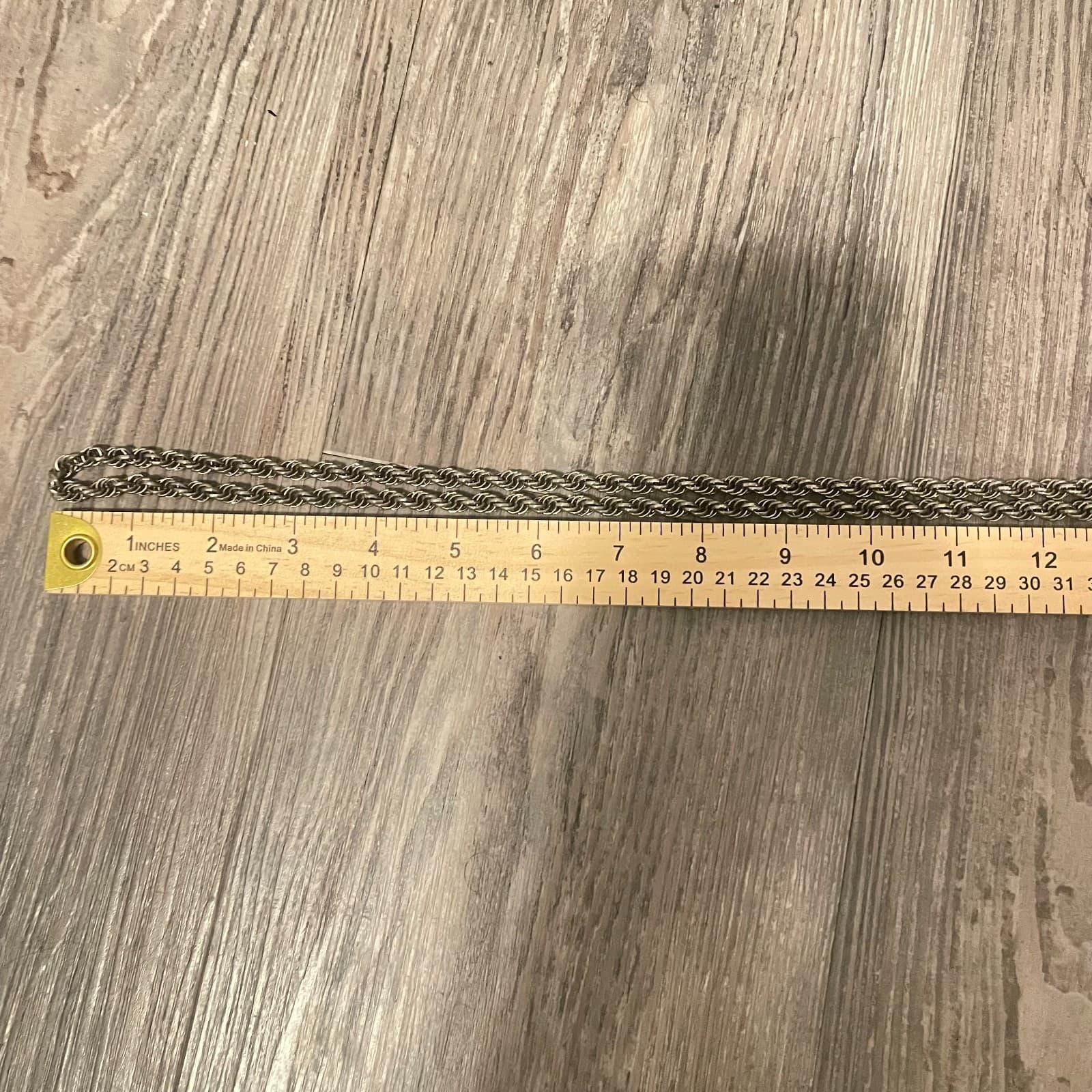 Vintage 80 Silver-Tone Classic Double Strand Twisted Rope Chain Lobster Necklace - Thumbnail 2