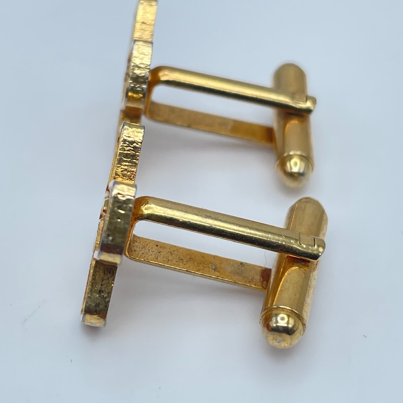 Vintage Quiksilver Gold-Tone Classic Cross Sign Bullet-Back Fastening Cufflinks - Thumbnail 6