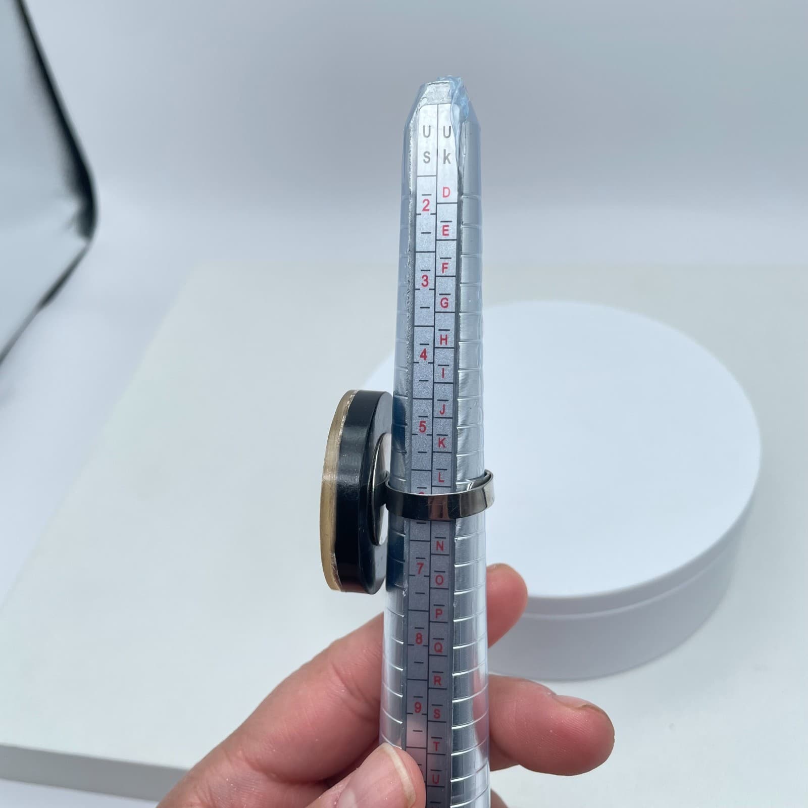 Vintage Silver-Tone Adjustable Glassmour Zebra Palateau Art Deco Cocktail Ring - Thumbnail 2