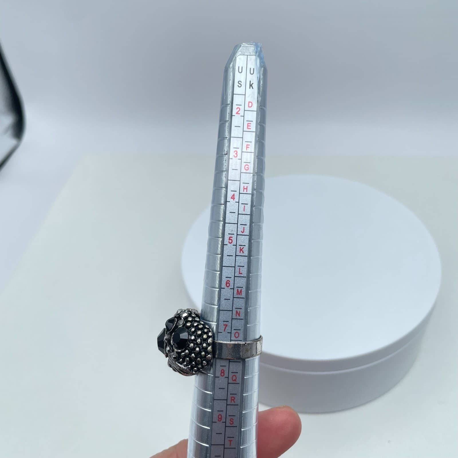 Vintage Silver-Tone Bohemian Oxidize Metal Bezel Faceted Beads Royal Shape Ring - Thumbnail 2