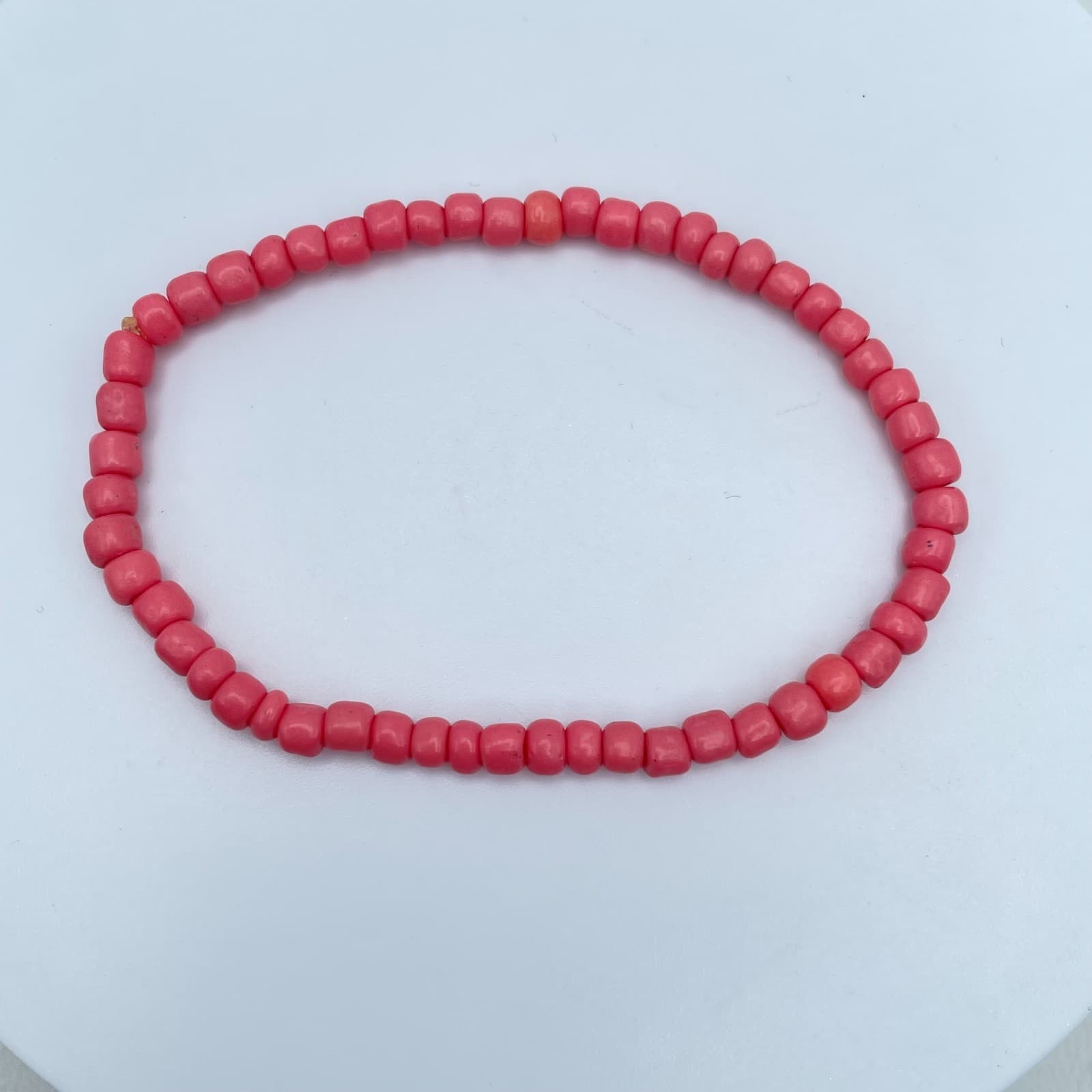 Lot of 2 Pink Blue Seed Beaded Personalized Name "Esther" Cord Stretch Bracelet - Thumbnail 3