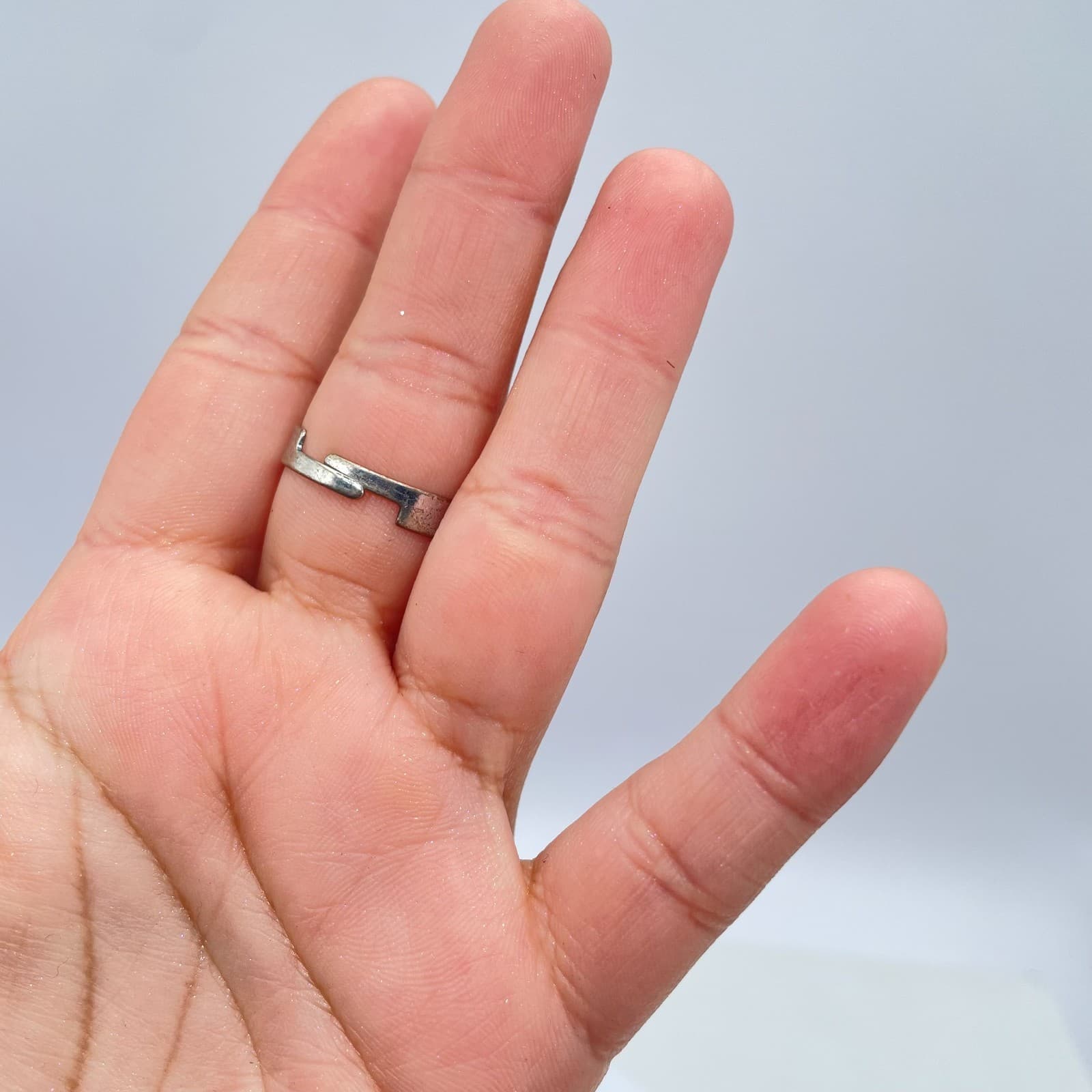 Silver-Tone Oxidize Metal Pave Clear Rhinestone Oval Turquoise Statement Ring - Thumbnail 12