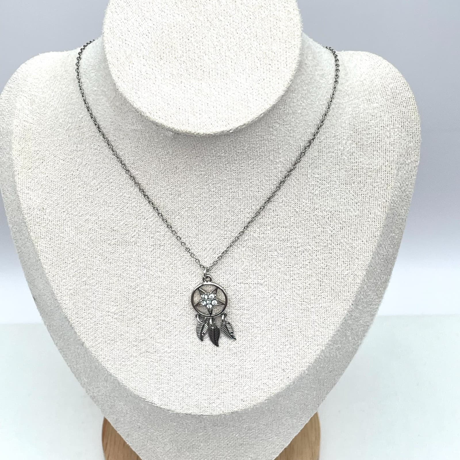 Charming Charlie Silver-Tone Star Feather Charms Dream Catcher Pendant Necklace - Thumbnail 3