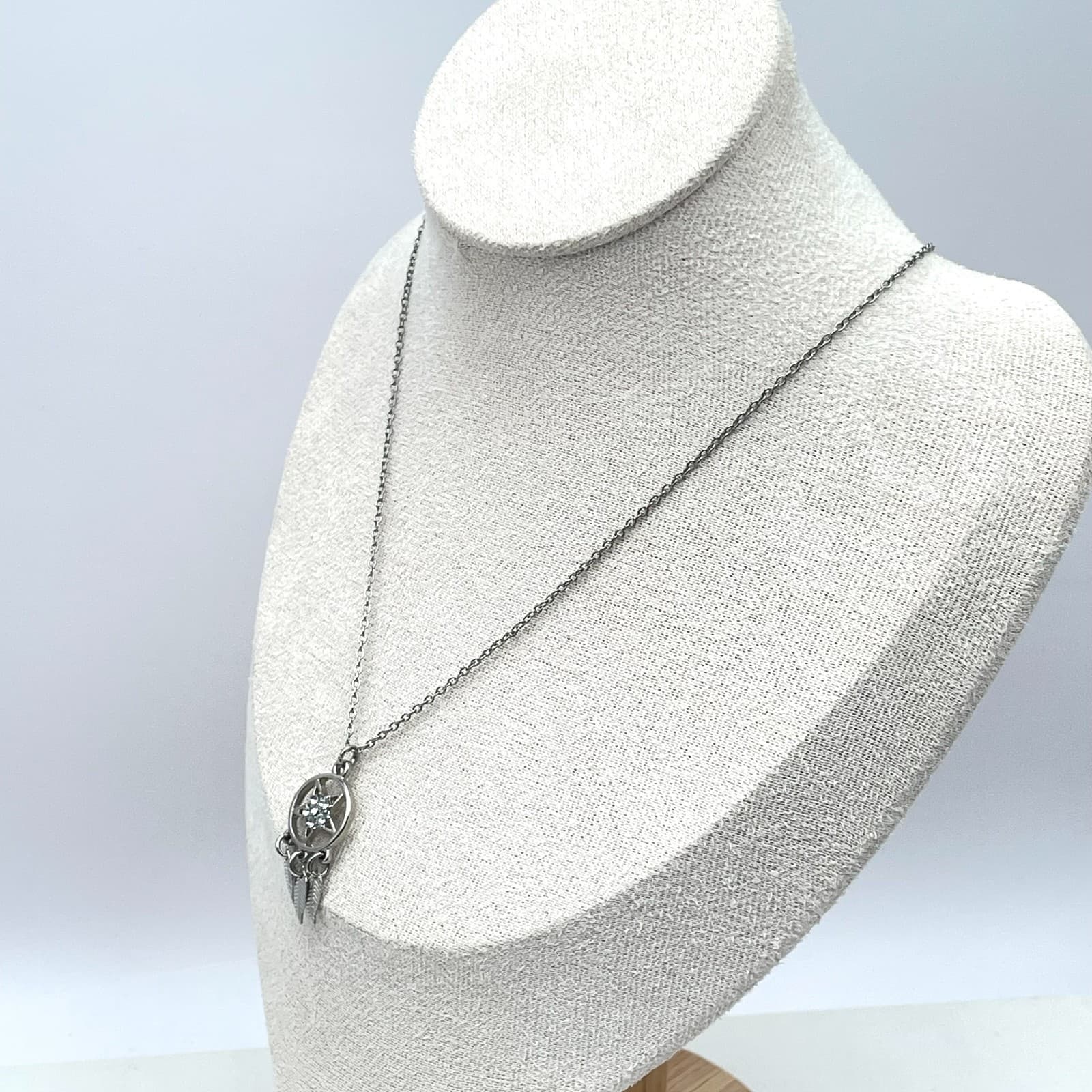 Charming Charlie Silver-Tone Star Feather Charms Dream Catcher Pendant Necklace - Thumbnail 6