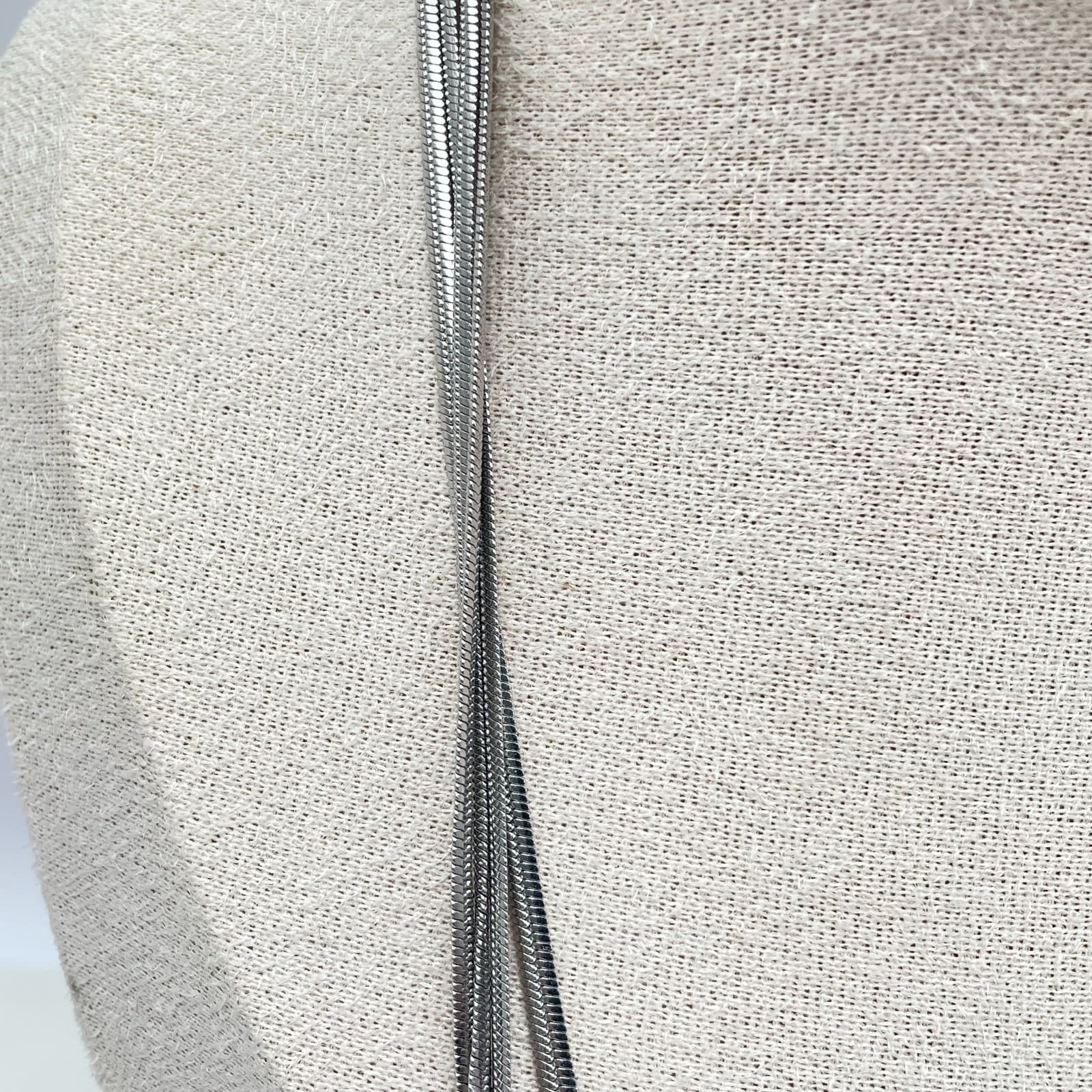 Classic Silver-Tone Multi-Strand Snake Chain Layered Magnetic Ball Necklace - Thumbnail 4