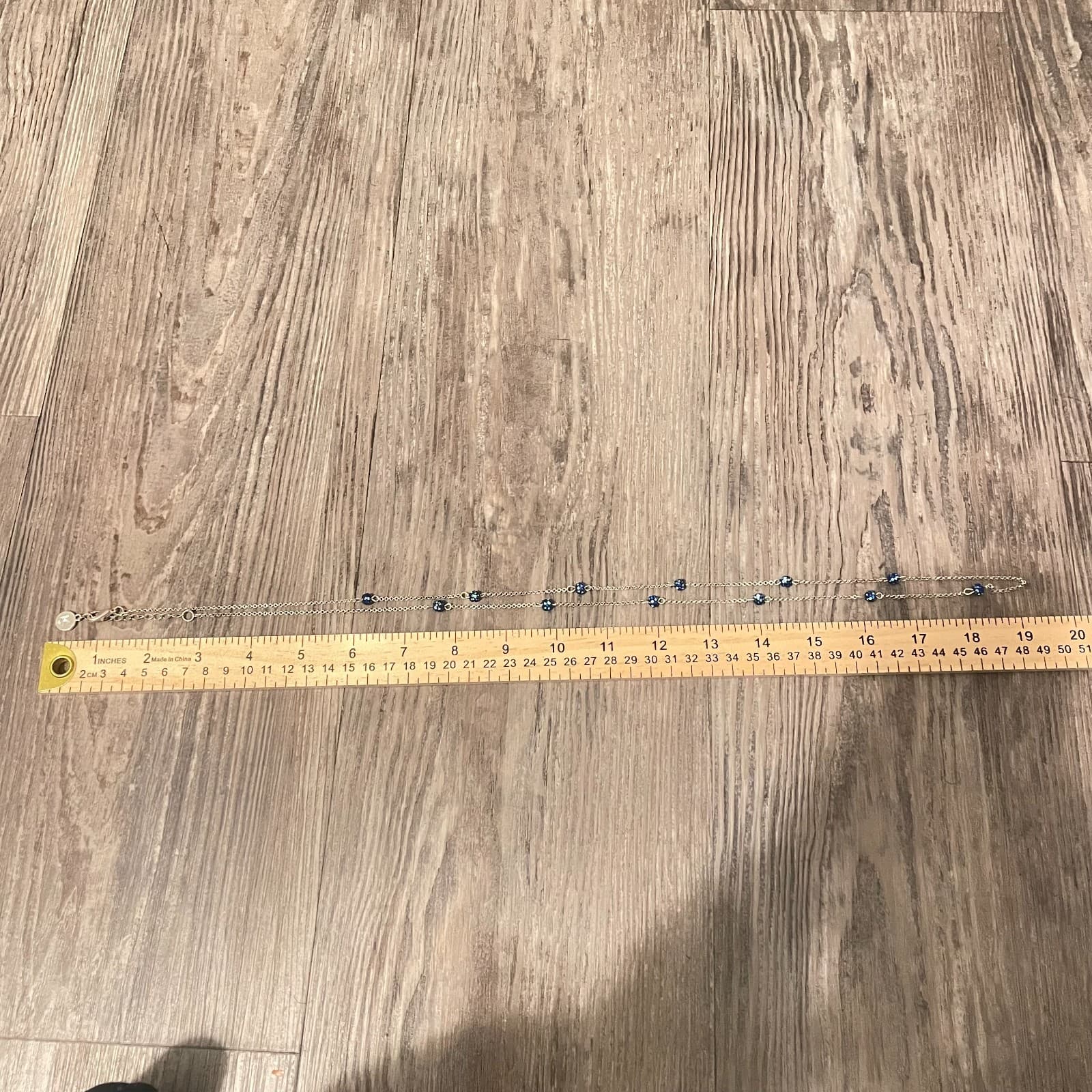 Liz Claiborne Silver-Tone Chain Flush Rhinestone Ball Station Lobster Necklace - Thumbnail 6