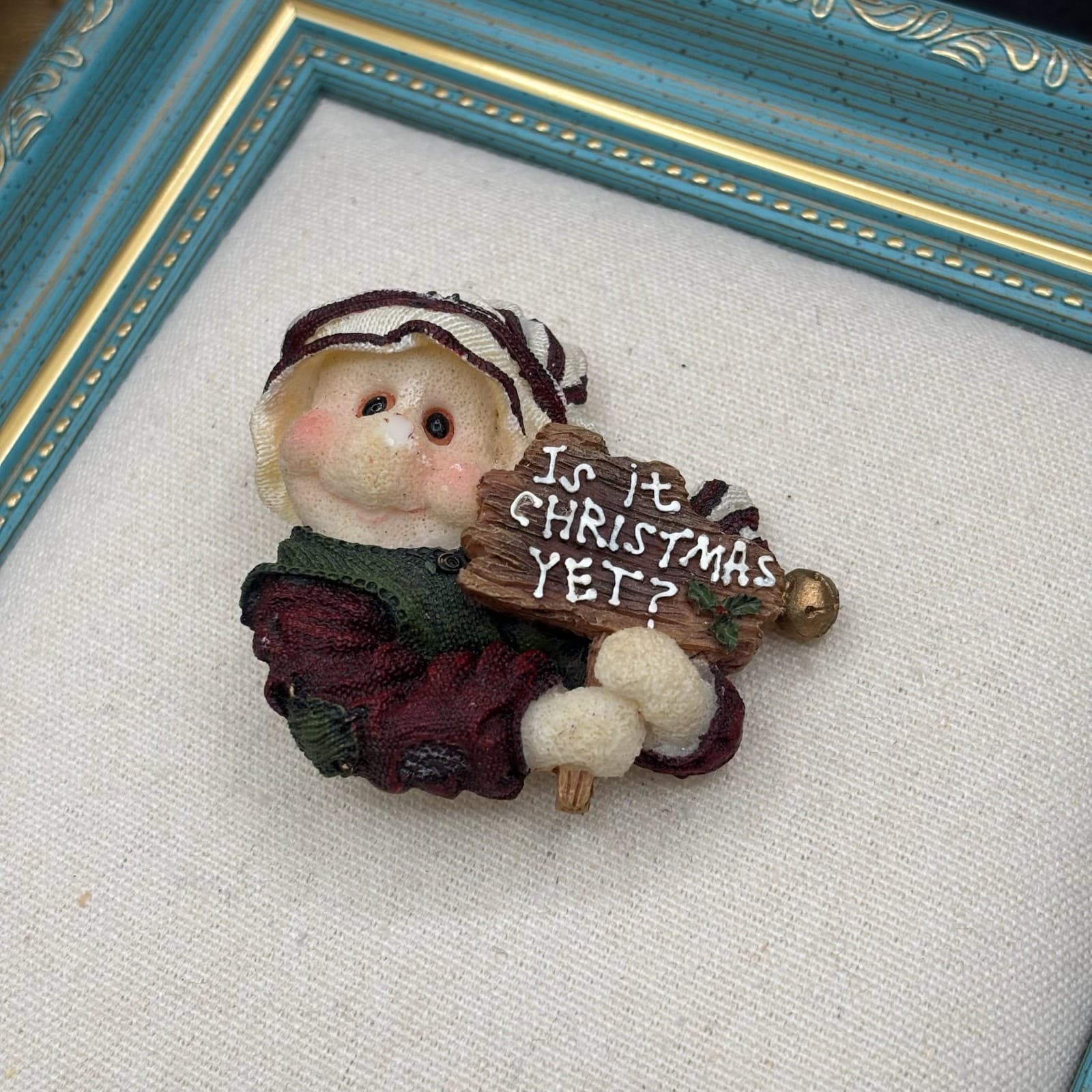 Vintage VTG Boyds Collection Flakeware Christmas Pin Brooch "Is It Christmas - Image 1