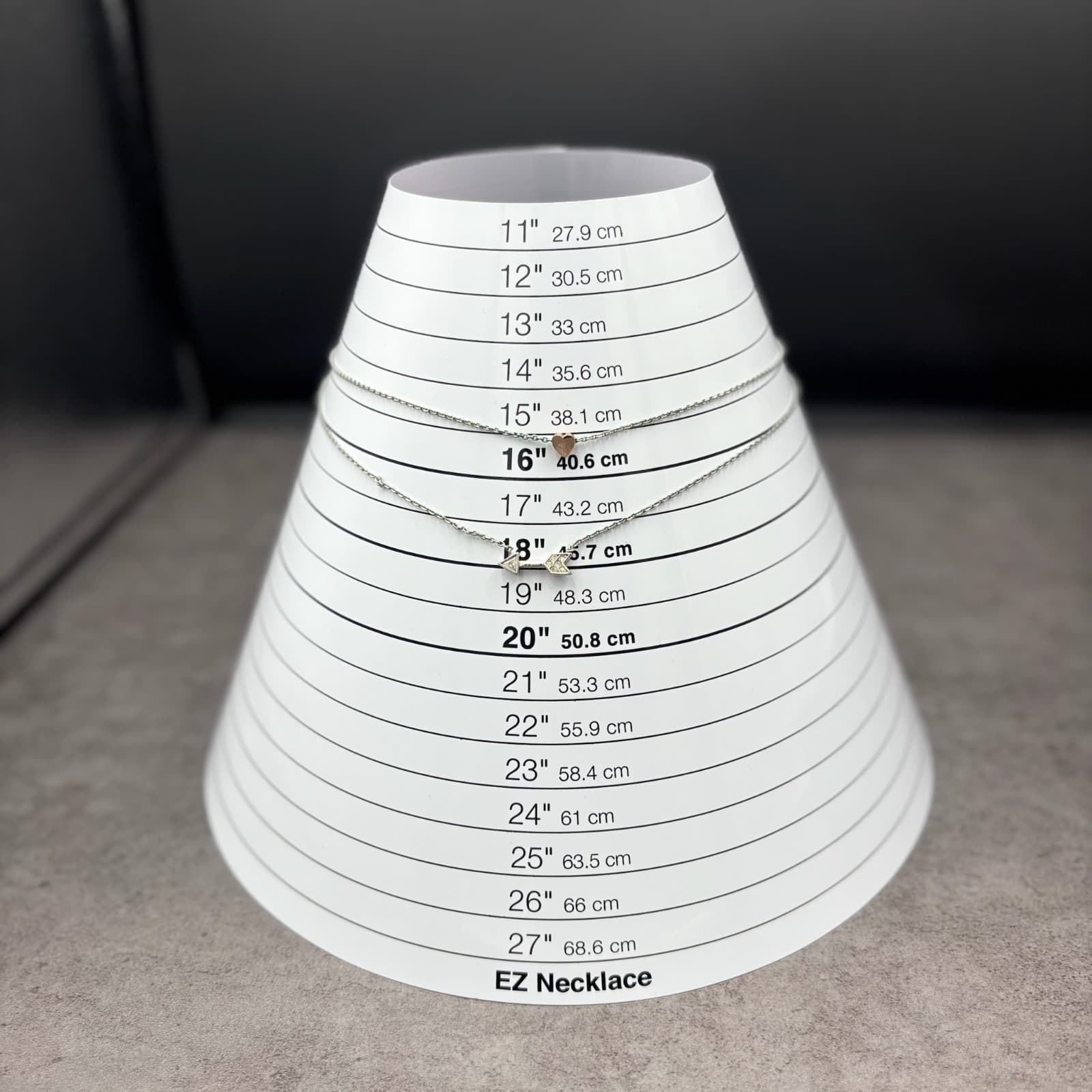 Vintage Fossil Layered Arrow Heart Necklace 16/18" Rose Gold Silver Tone Crystal - Thumbnail 3