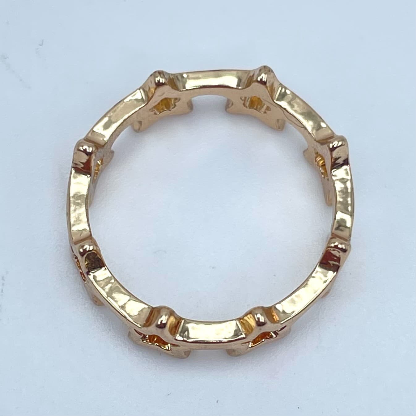 Y2k Fashion Valentine's Gift Gold-Tone Classic Eternity Open Stardust Band Ring - Thumbnail 4