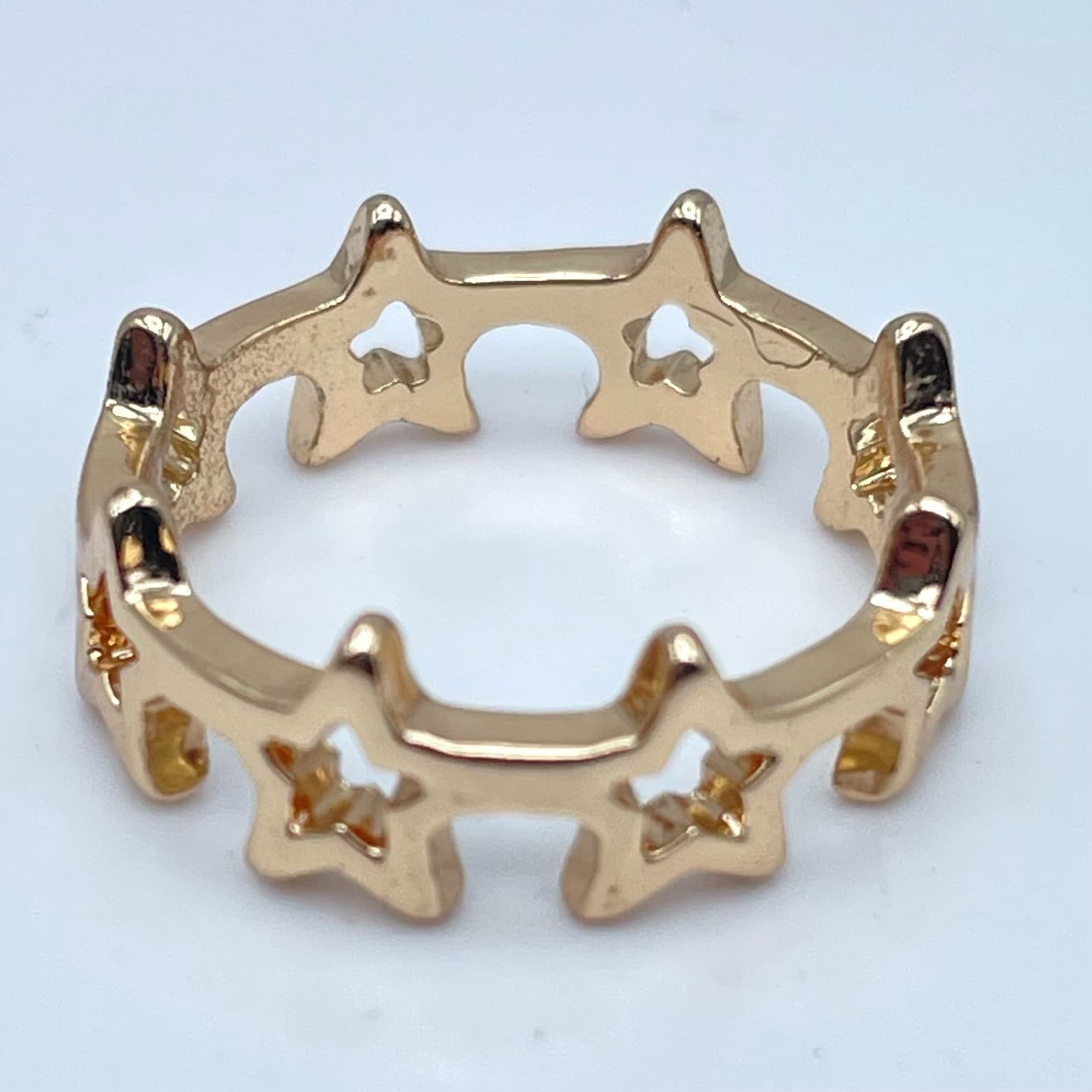 Y2k Fashion Valentine's Gift Gold-Tone Classic Eternity Open Stardust Band Ring - Image 1