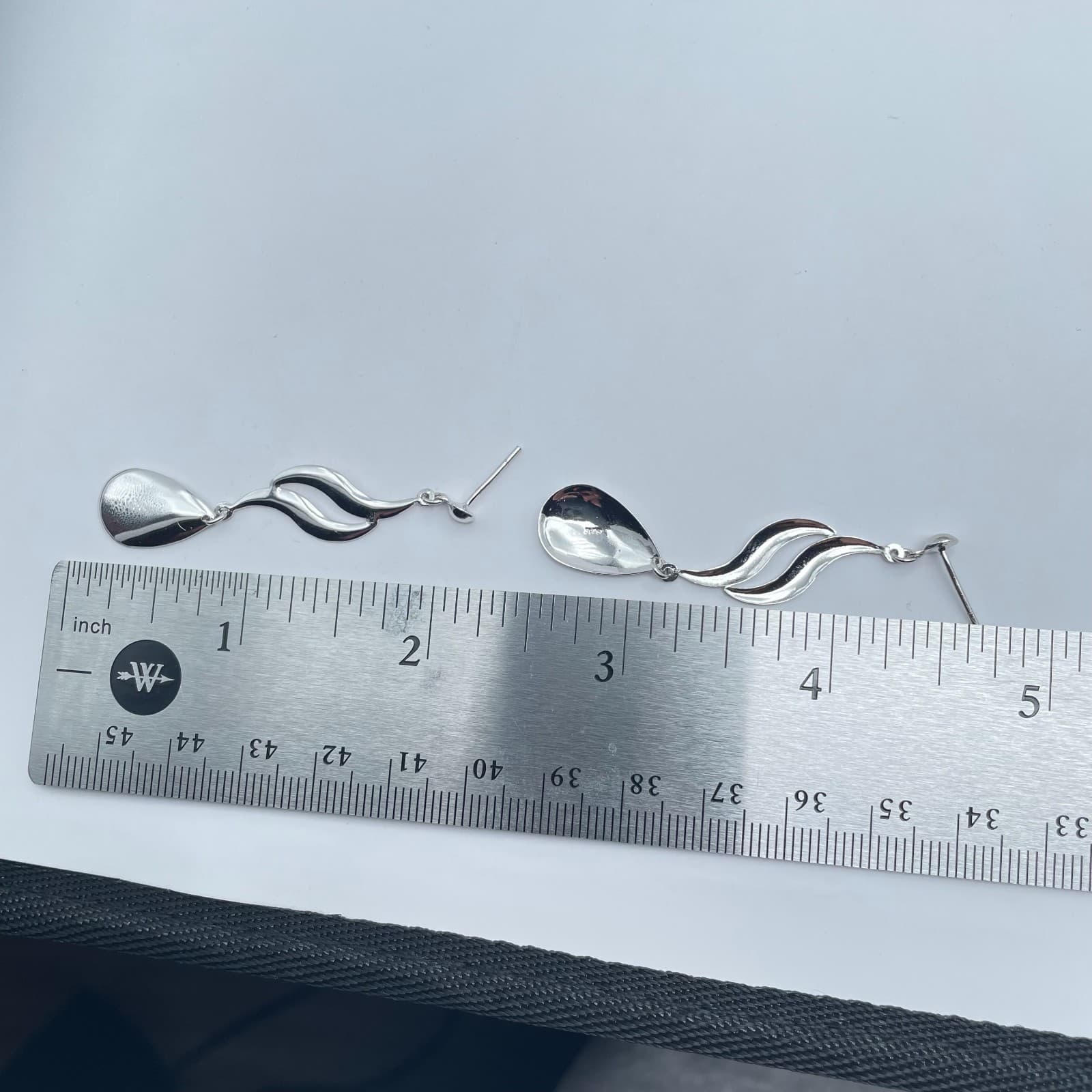 Bohemian Silver-Tone Classic Metal Teardrop Twist Drop Dangle Post Back Earrings - Thumbnail 5