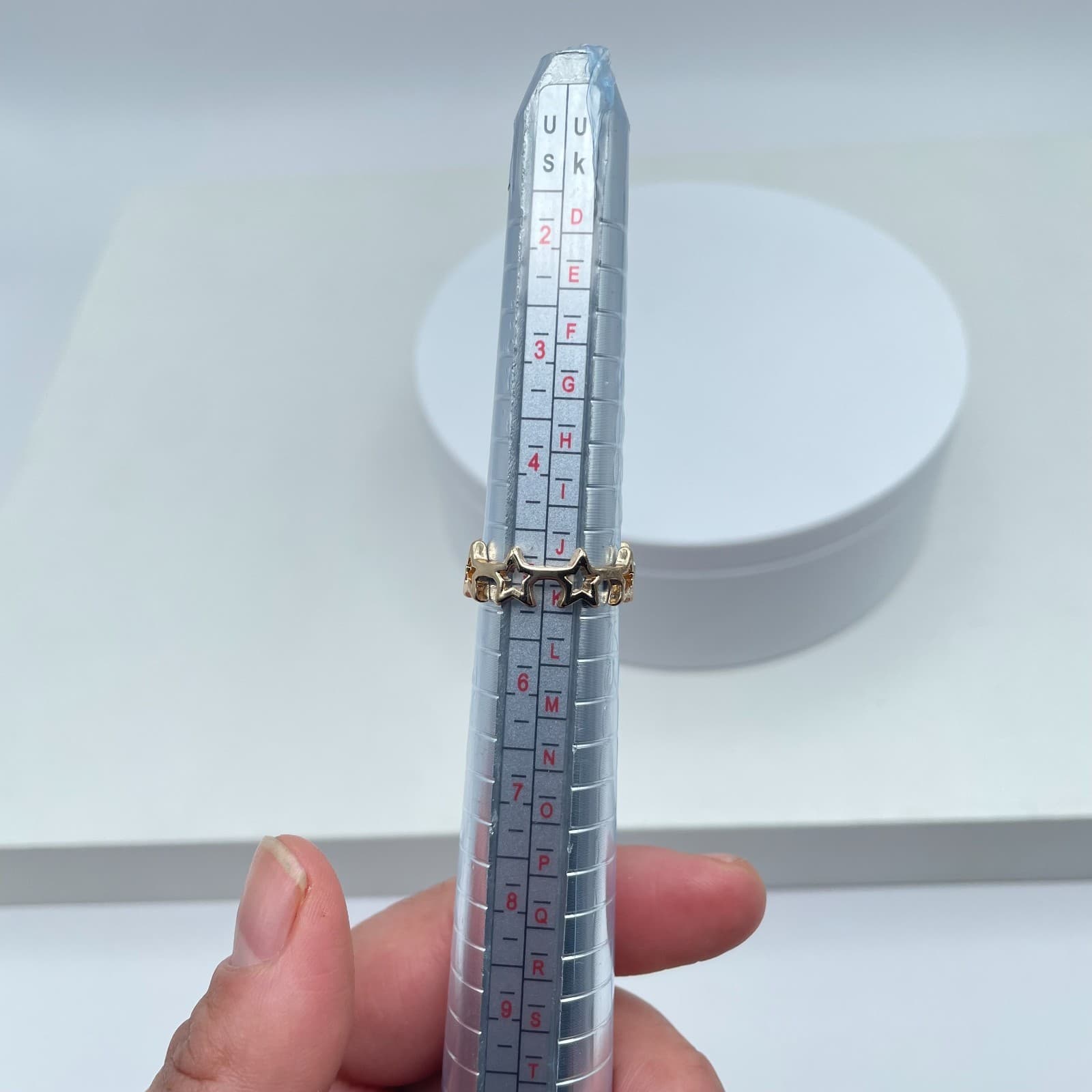 Y2k Fashion Valentine's Gift Gold-Tone Classic Eternity Open Stardust Band Ring - Thumbnail 3