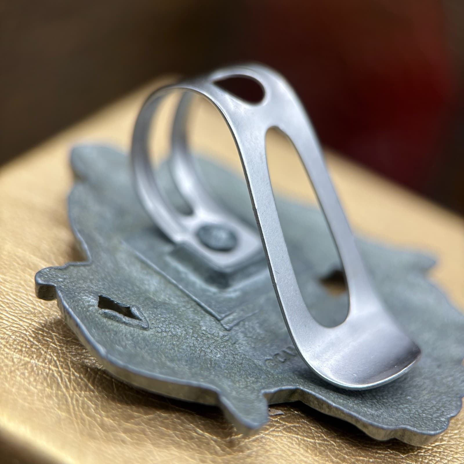 Vintage Guardian Angel Car Visor Clip Pin Pendant Pewter Tone Metal Safety Gift - Thumbnail 5