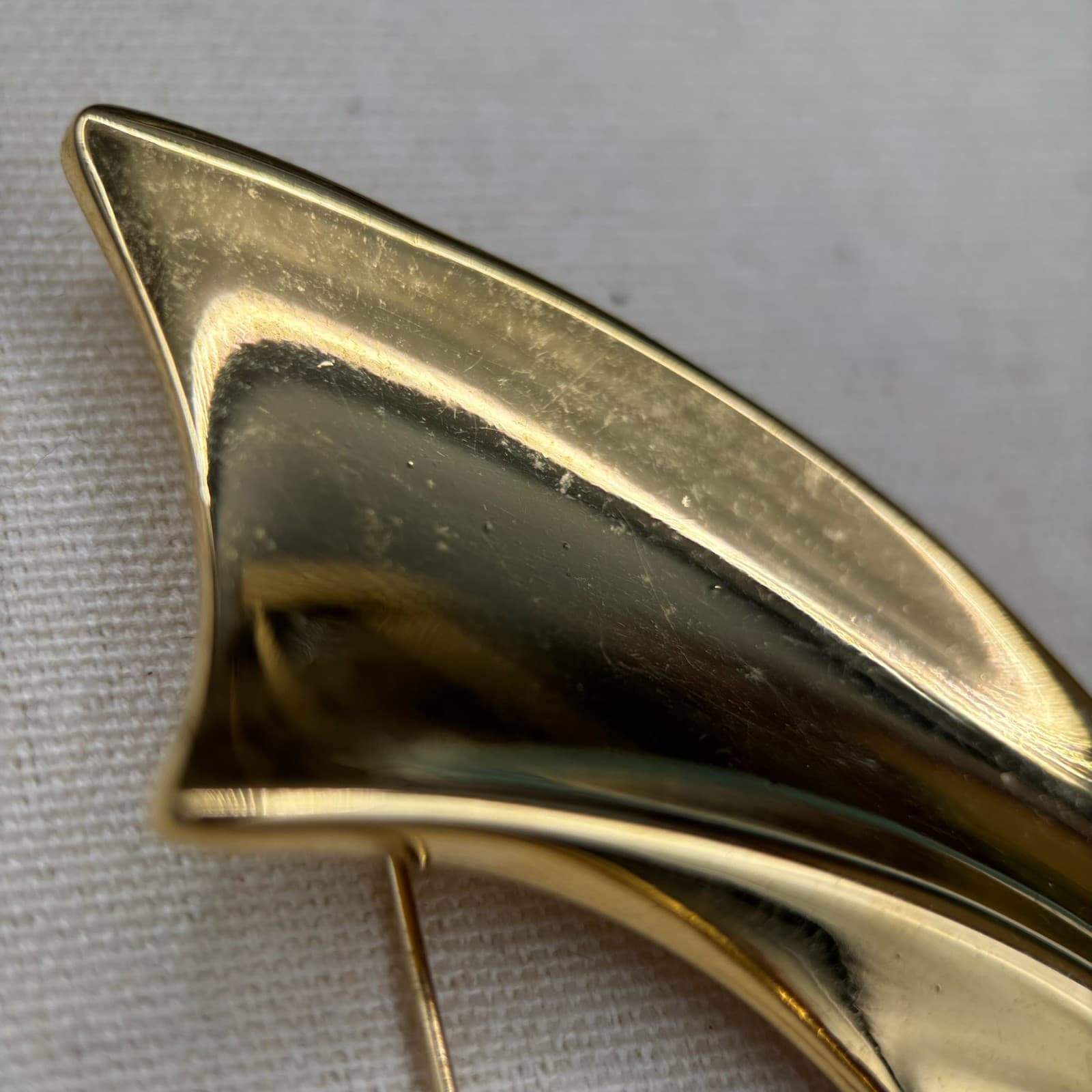 Vintage Napier Gold Tone Pin Brooch Abstract Modernist Avant Garde Jewelry - Thumbnail 4