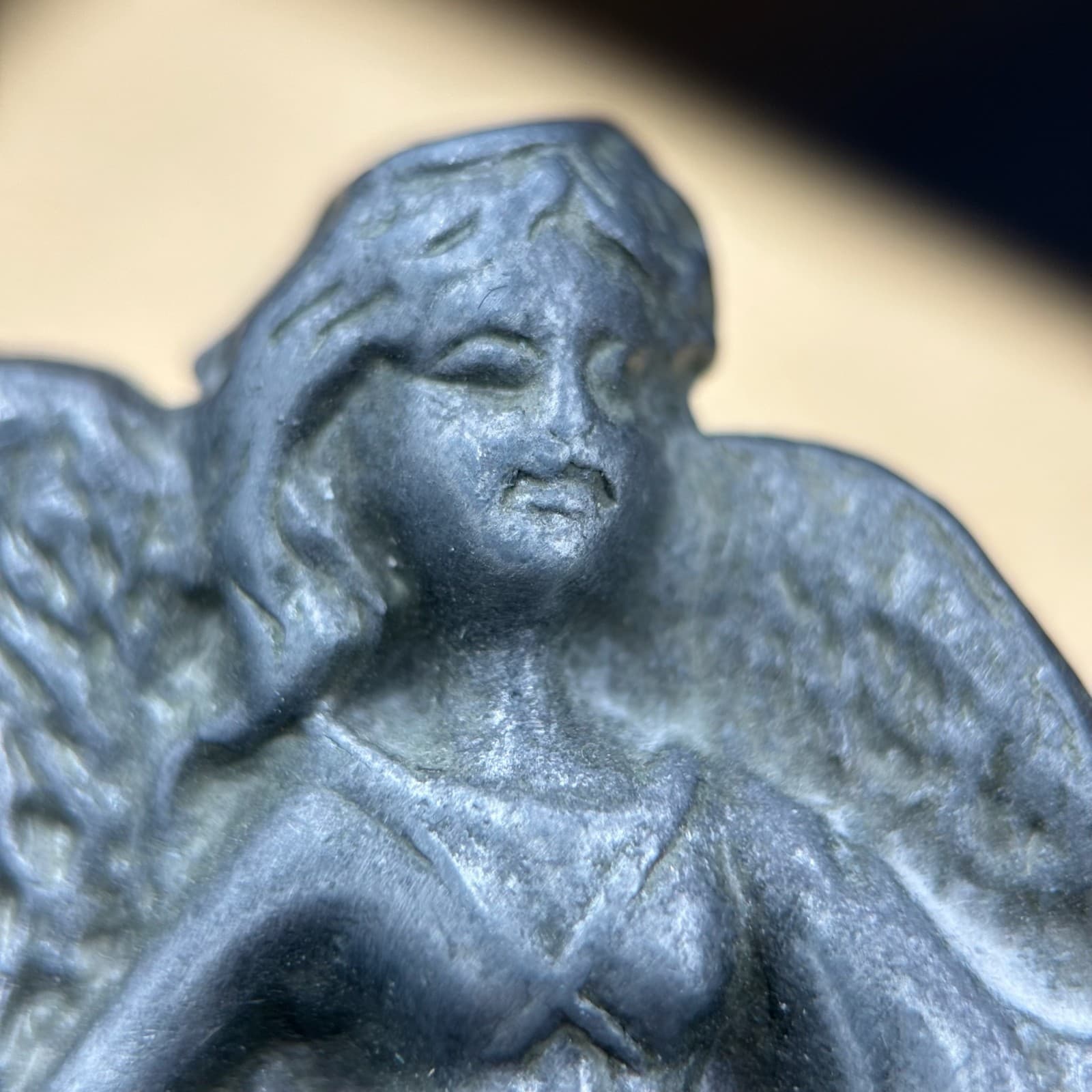 Vintage Guardian Angel Car Visor Clip Pin Pendant Pewter Tone Metal Safety Gift - Thumbnail 7