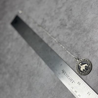 Vintage Cowboy Hall of Fame Pendant Necklace Silver Tone Oklahoma City Souvenir - Thumbnail 2