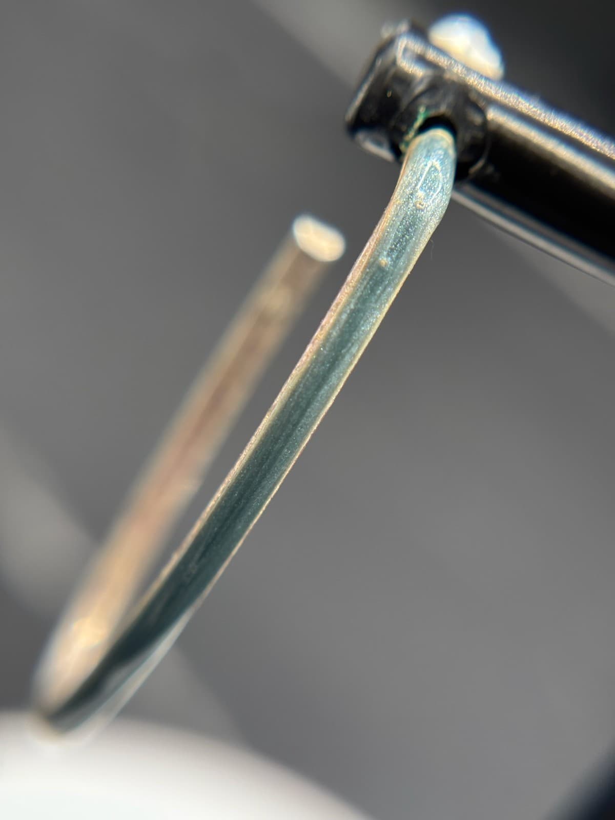 Modern Minimalist Gold Tone & Teal Bar Earrings Sleek Y2K Style - Thumbnail 3