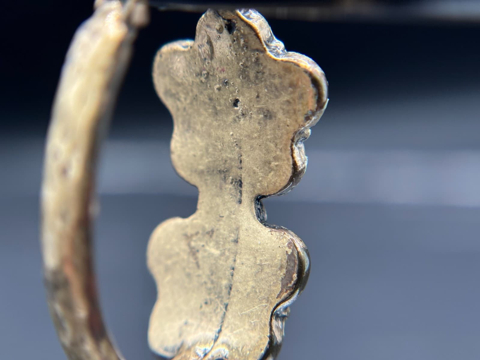 Vintage 90s Gold-Tone Green Painted Glass Cluster Earrings Chic Style - Thumbnail 7