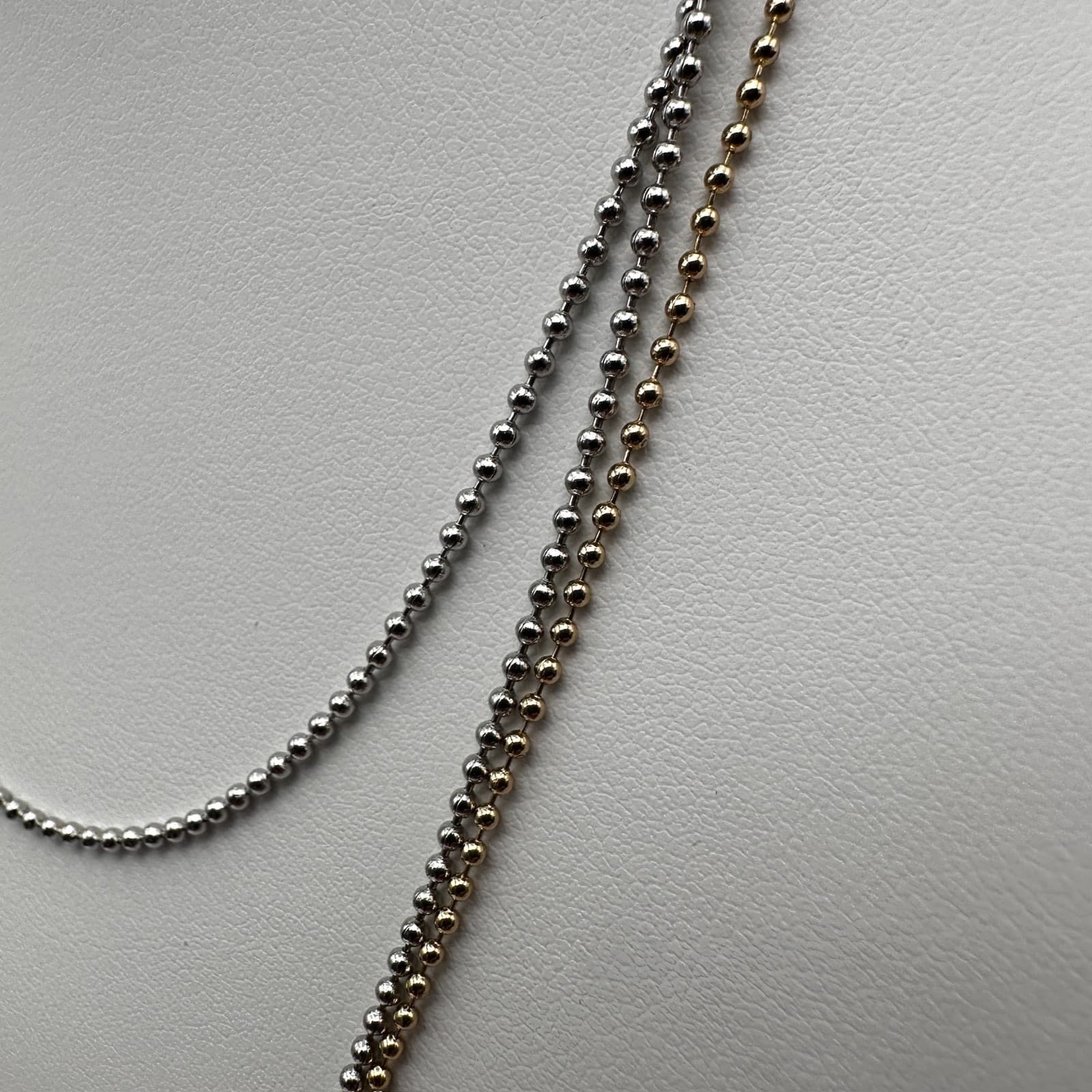 Vintage 80s Layered Ball Chain Women's Pendant Necklace Women's Classic Jewelry - Thumbnail 8