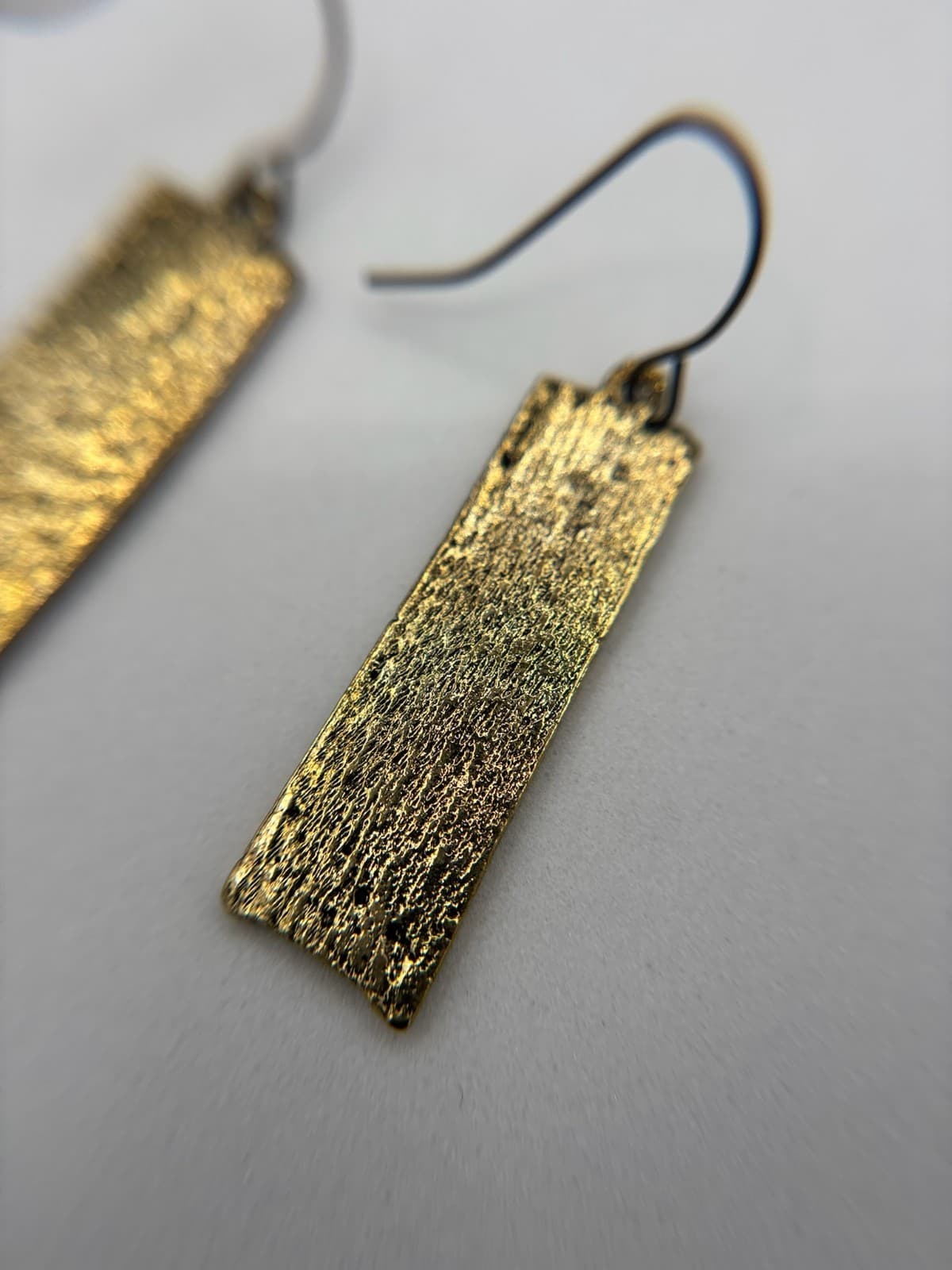 Painted Aluminum Art Deco Style Turquoise Drop Earrings Lightweight - Thumbnail 7