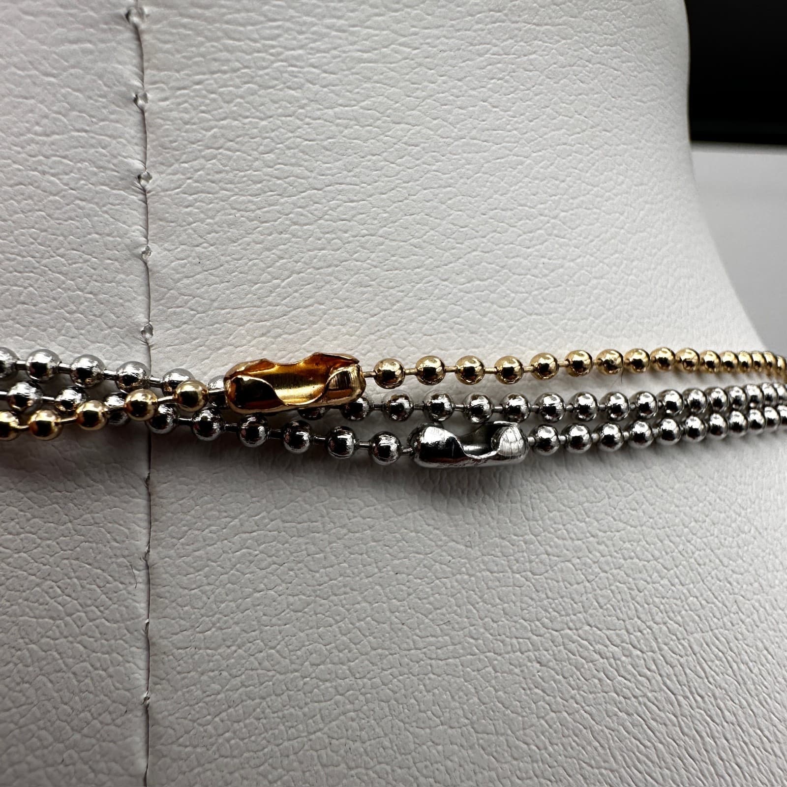 Vintage 80s Layered Ball Chain Women's Pendant Necklace Women's Classic Jewelry - Thumbnail 9