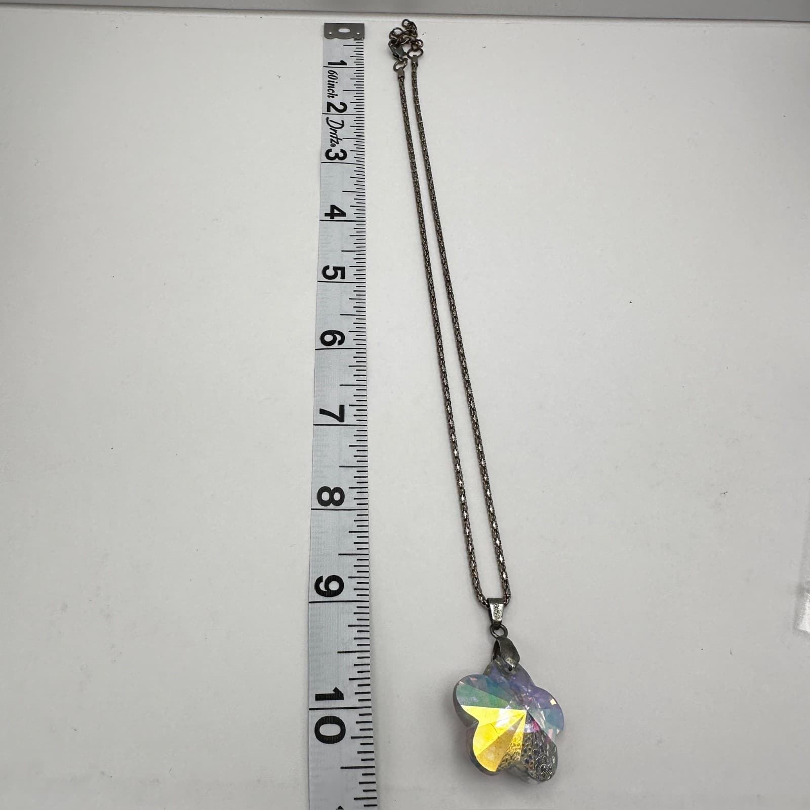 Vintage 90s Borealis Flower Pendant Necklace Boho Women's Classic Jewelry - Thumbnail 8