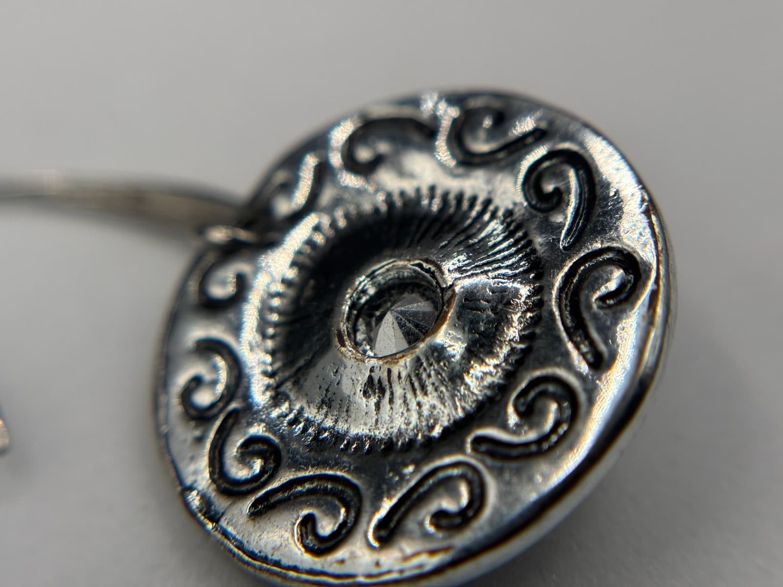 Vintage Style Silver Tone Foilback Aqua Drop Earrings Boho Y2K - Thumbnail 5