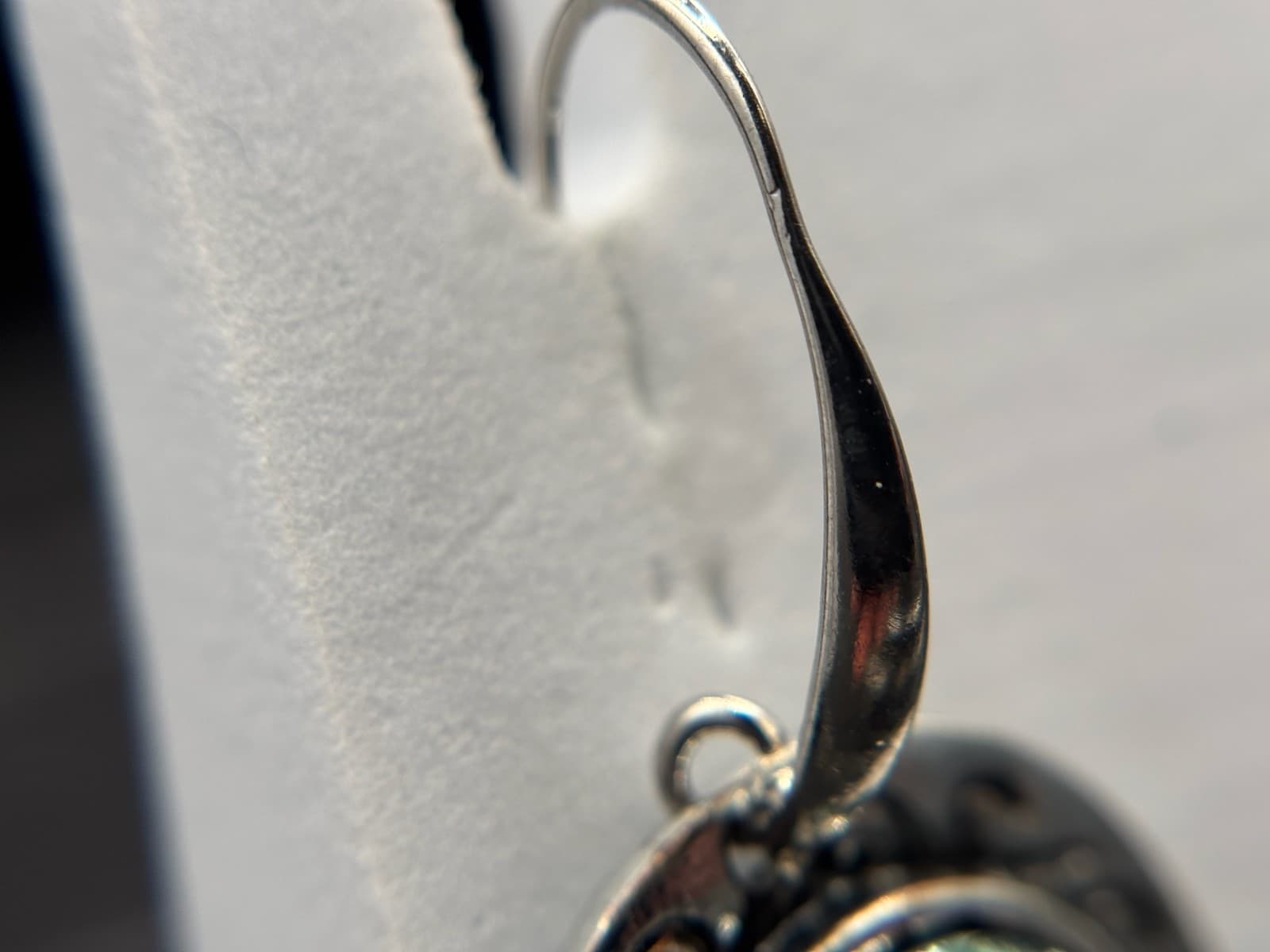 Vintage Style Silver Tone Foilback Aqua Drop Earrings Boho Y2K - Thumbnail 6