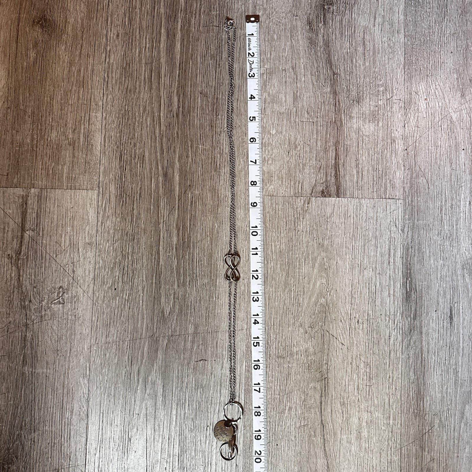 Vintage 90s Silver Tone Infinity Loop Inspirational Quote Necklace Jewelry - Thumbnail 10