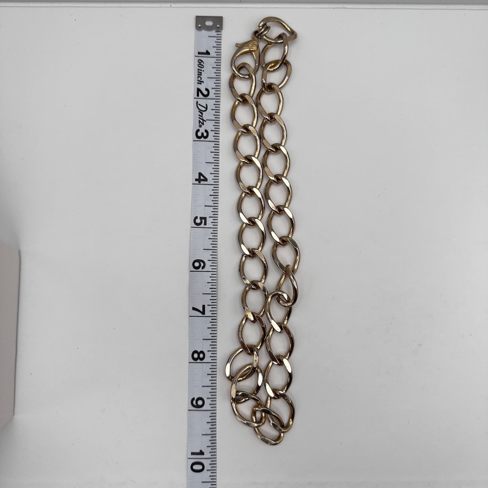 Vintage Gold Tone Chunky Chain Necklace Oversized Link Statement Y2K 18" - Thumbnail 9