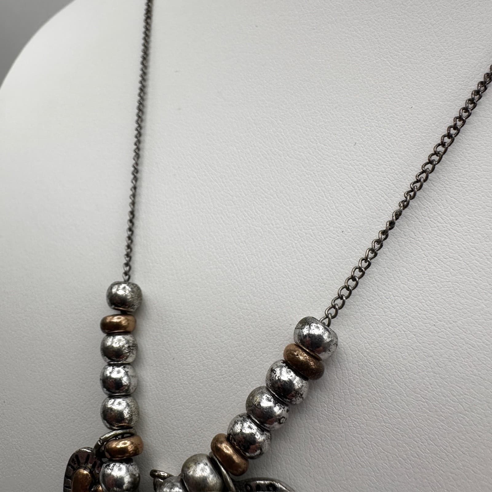 Vintage Silver Tone Heart Charm Necklace Love Tag Y2K - Thumbnail 7