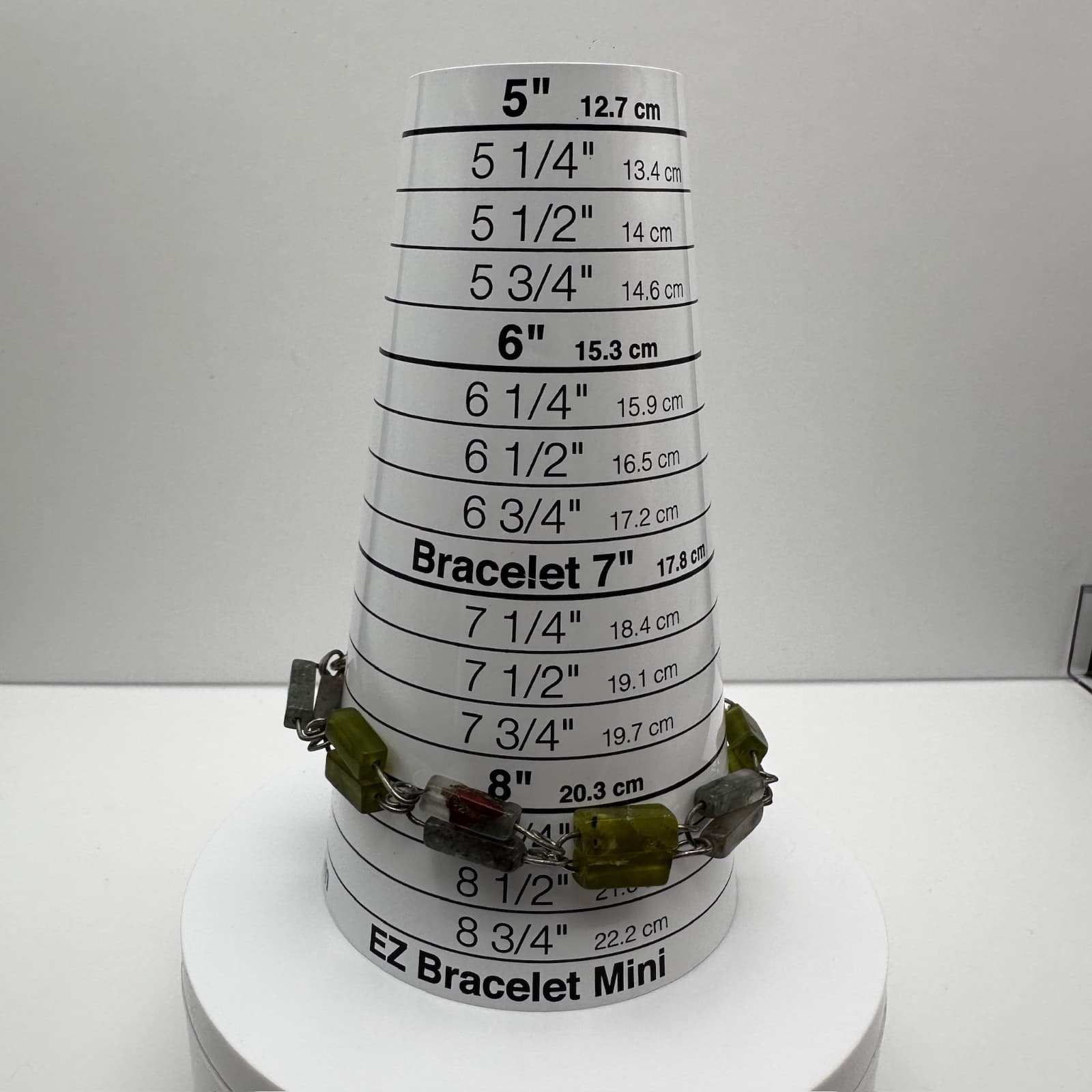 Vintage Mixed Stone Bracelet Serpentine Jade Jasper Carnelian Wire Link Boho Y2K - Thumbnail 10