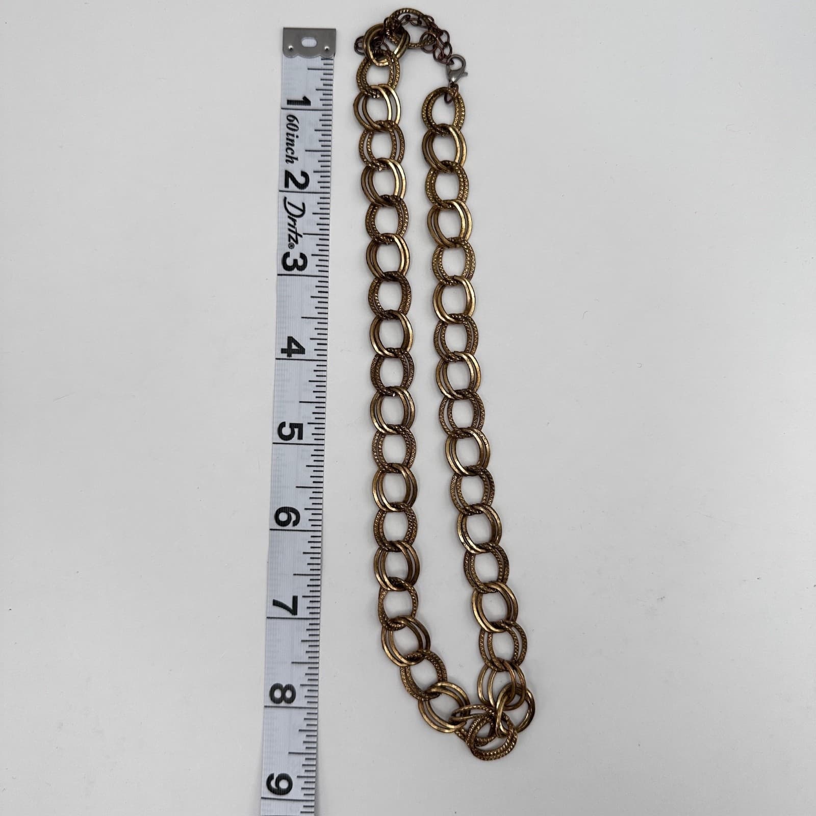 Vintage Gold Tone Chunky Oval Link Chain Necklace 18” - Thumbnail 8