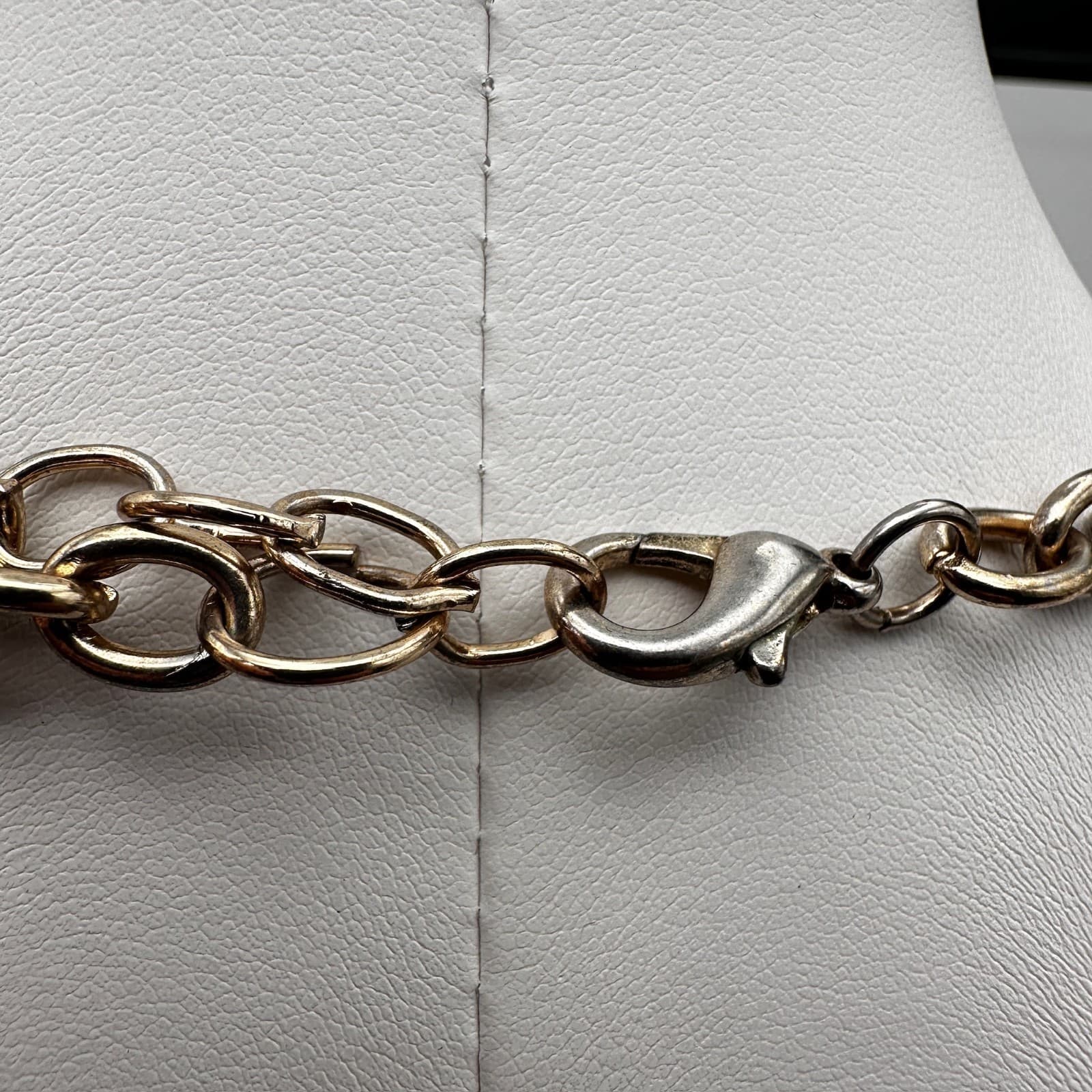 Vintage 90s Silver Tone Multi Strand Red Teardrop Pendant Necklace Boho Jewelry - Thumbnail 8