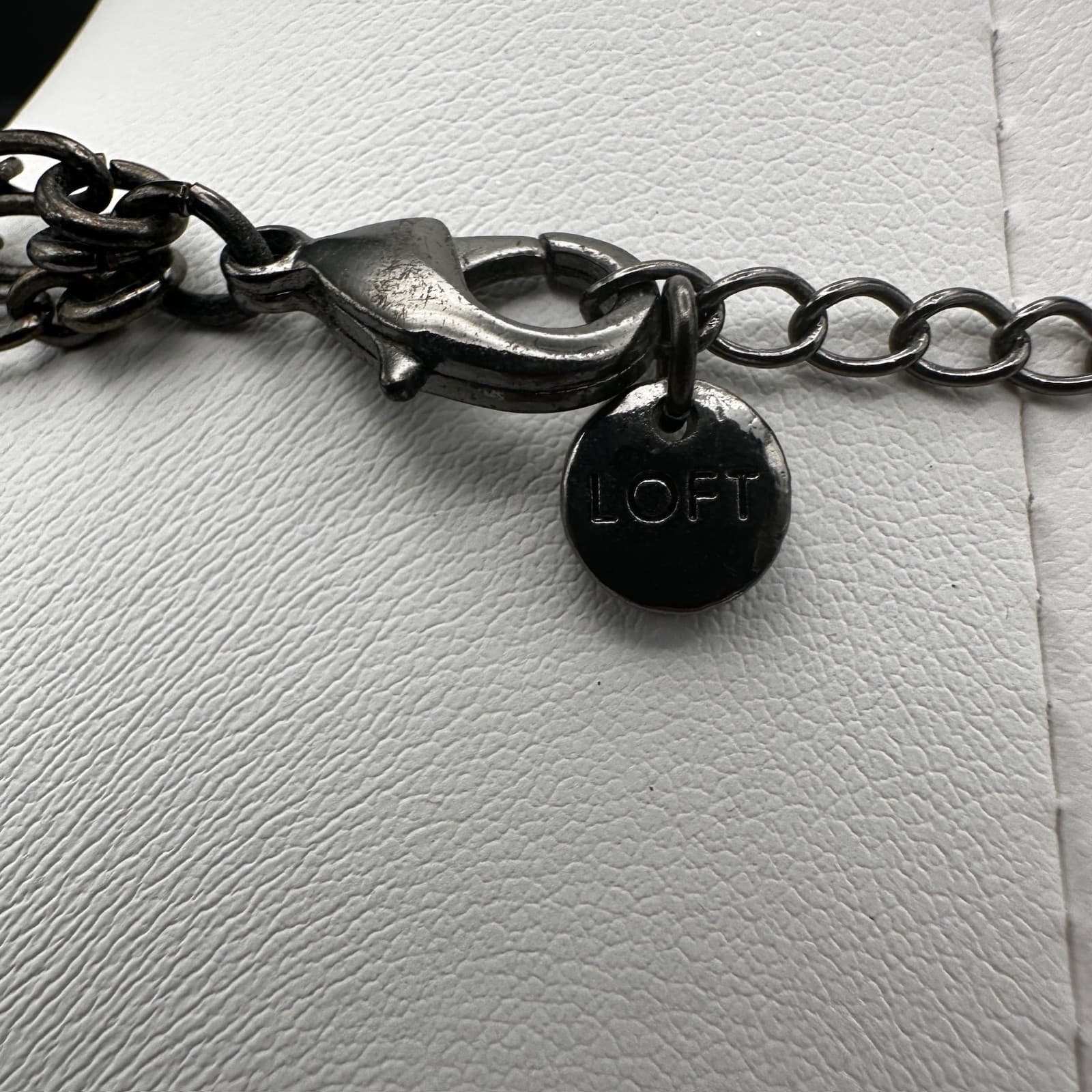 Vintage Y2K LOFT Multi-Strand Necklace Pink Faux Pearl Beads Tennis Rhinestone - Thumbnail 10