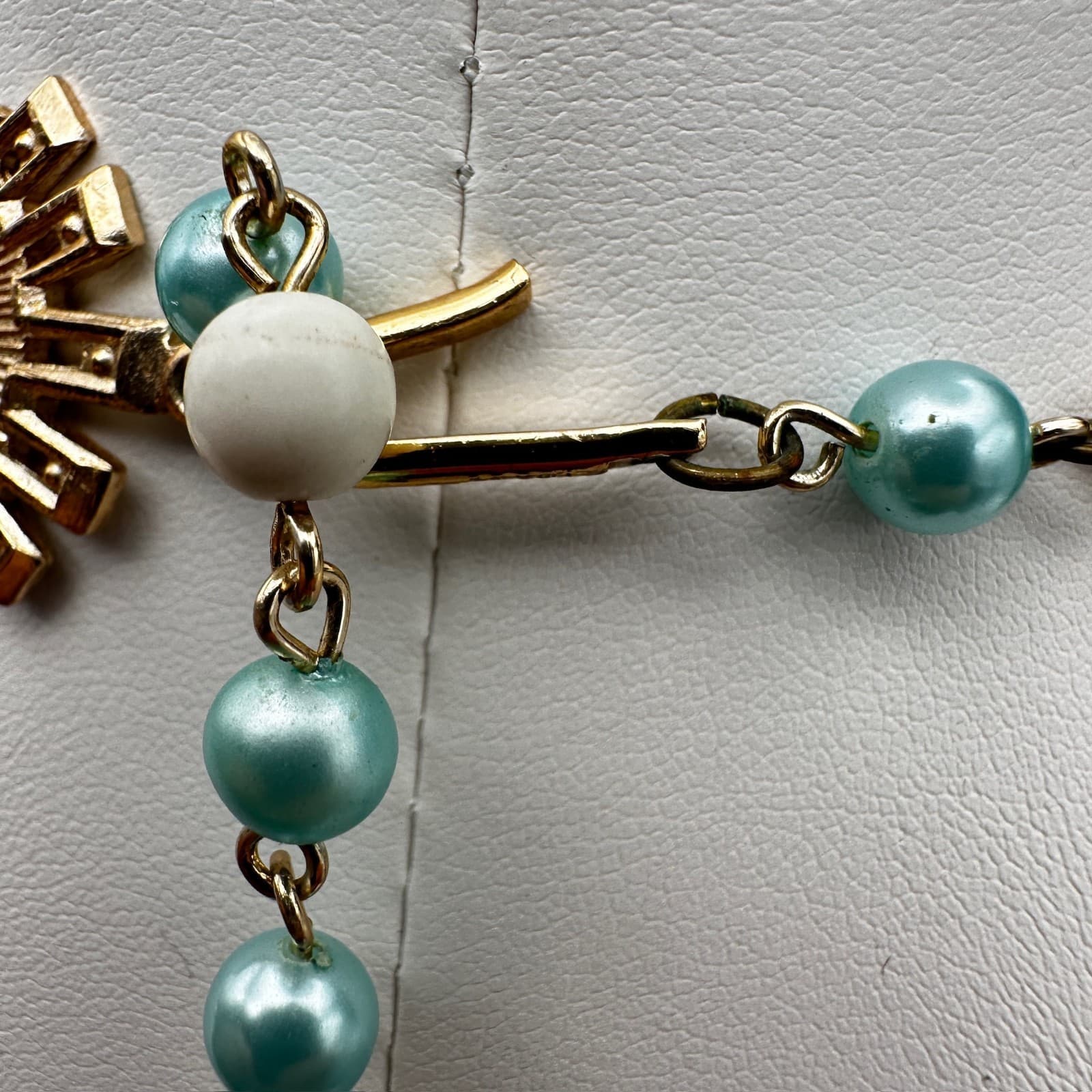 Vintage 80s Multi-Strand Blue & White Bead Necklace Boho Fashion Women's Jewelry - Thumbnail 10