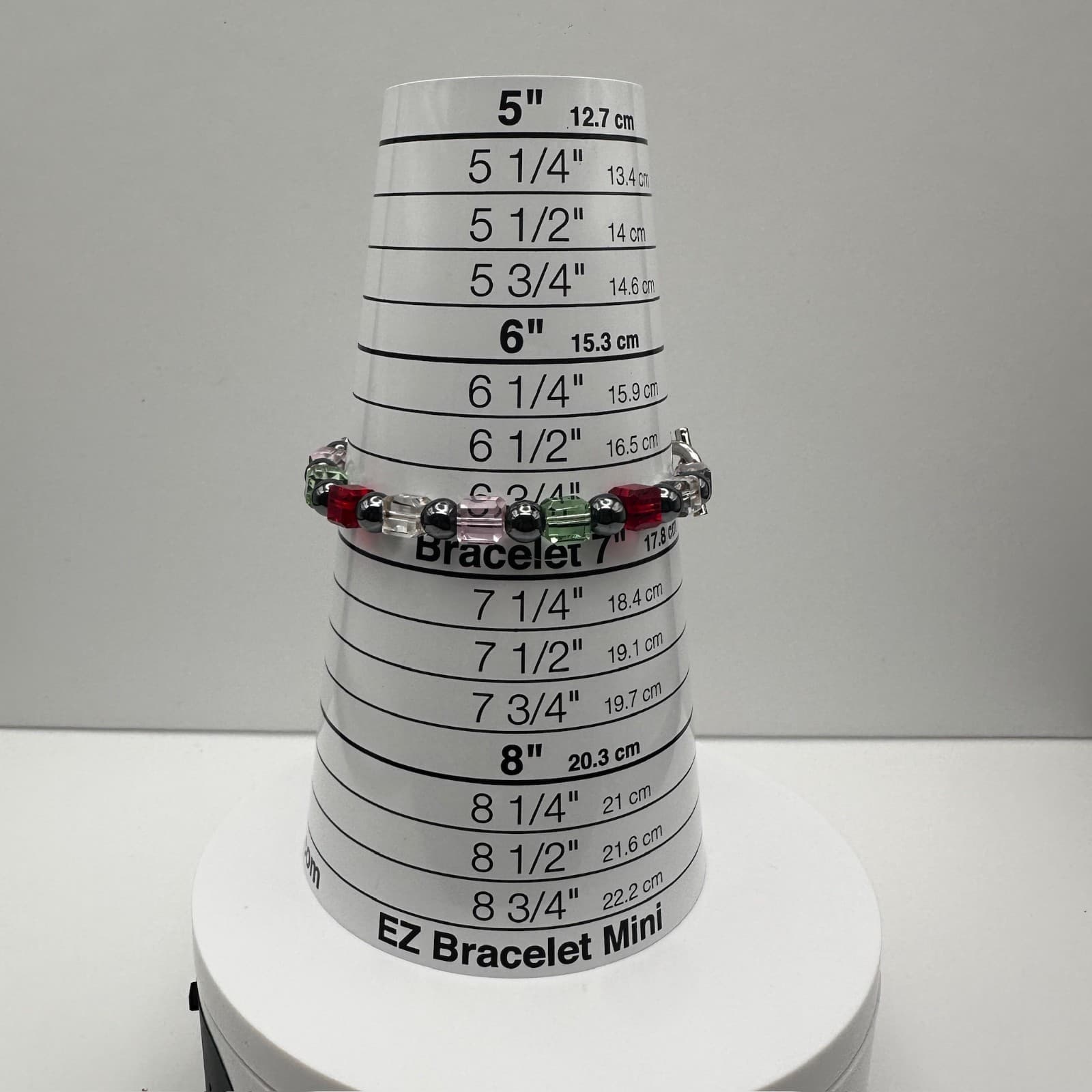 Vintage 90s Multi-Color Crystal Cube Beaded Bracelet Silver Tone Women's Jewelry - Thumbnail 10