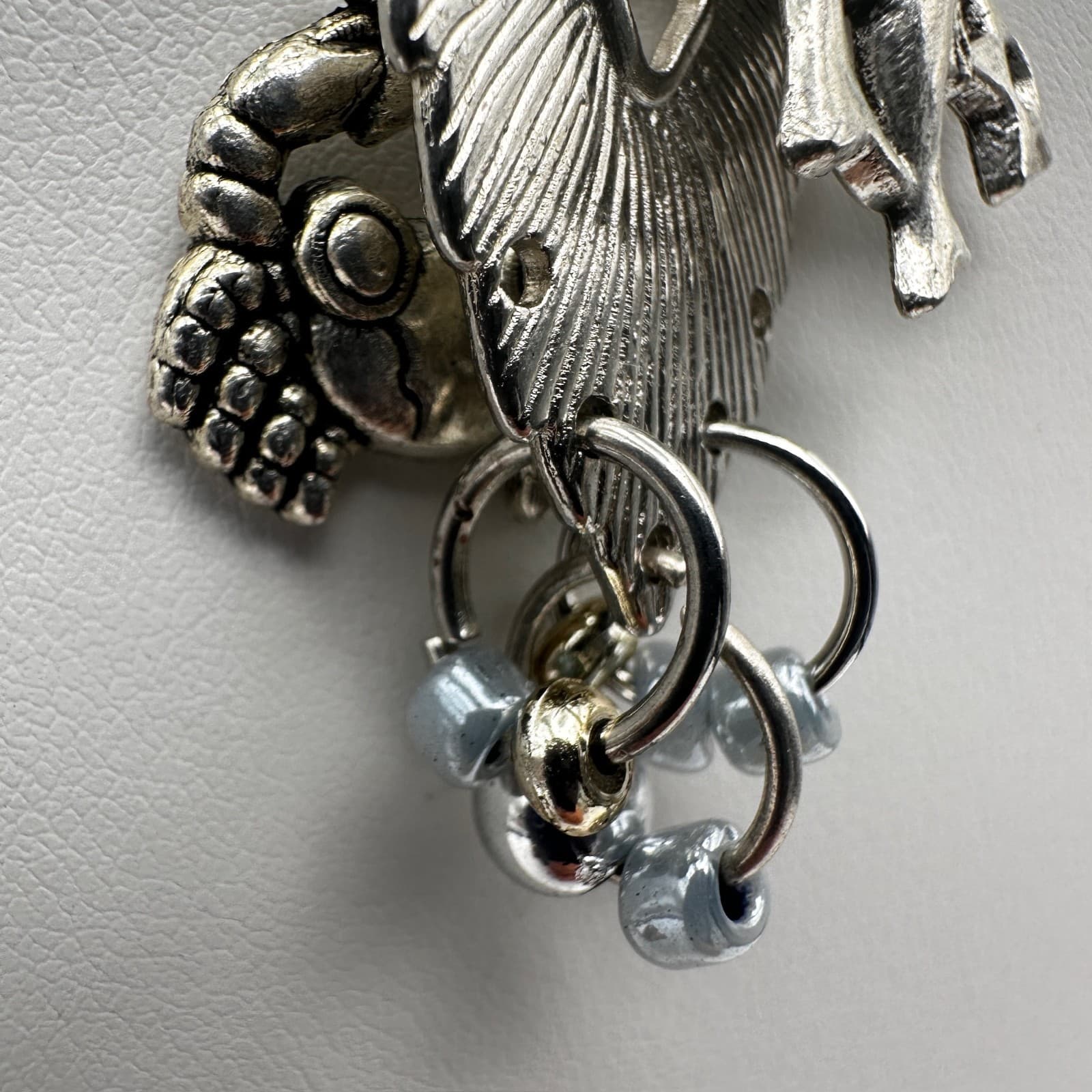 Vintage 90s Nautical Sea Life Crab Starfish Necklace Silver Tone Women's Jewelry - Thumbnail 4